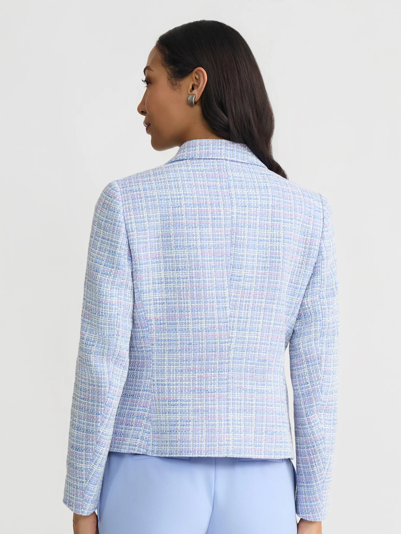 Asymmetrical Tweed Knit Jacket - Image 3