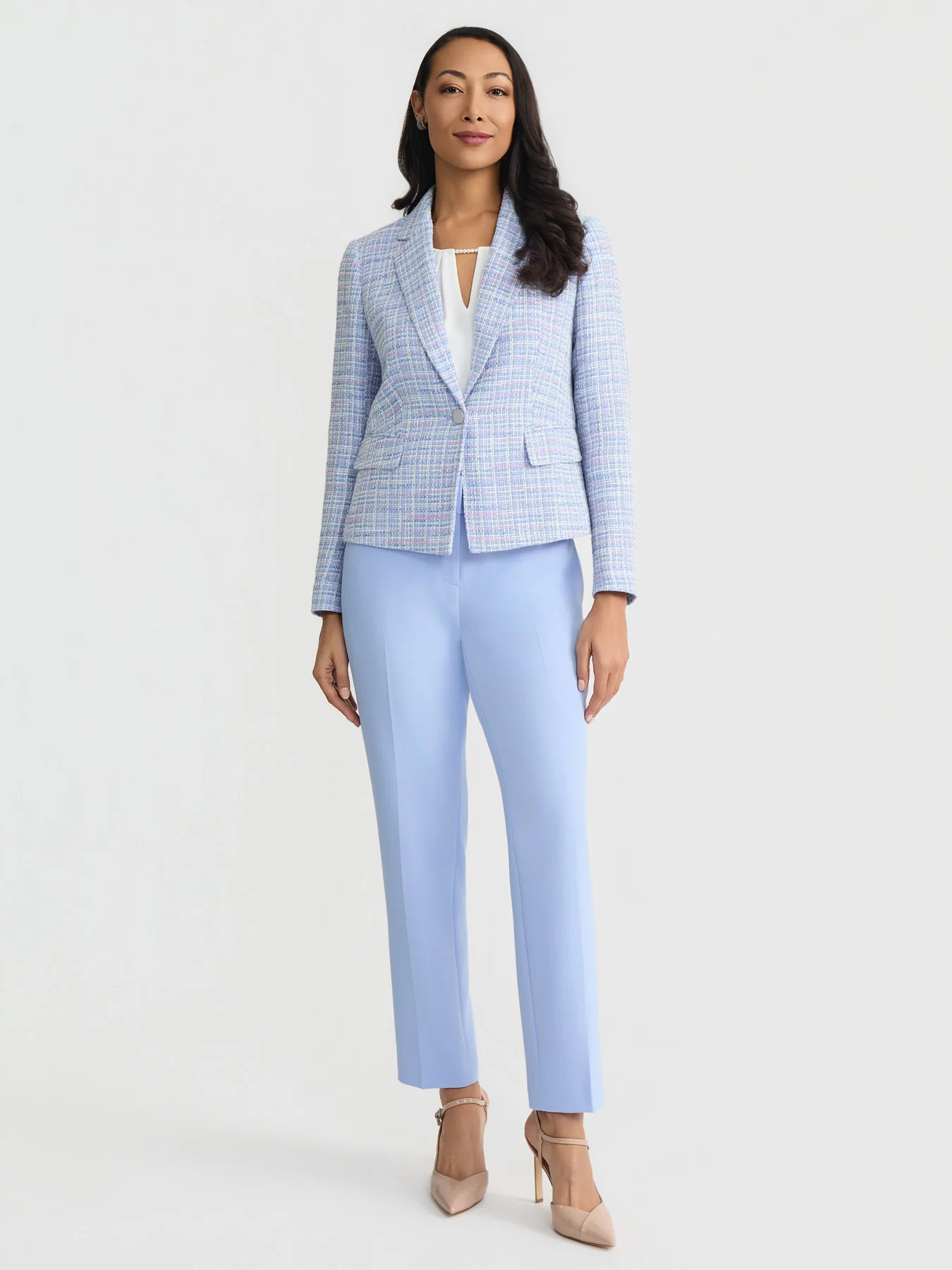 Asymmetrical Tweed Knit Jacket - Image 5