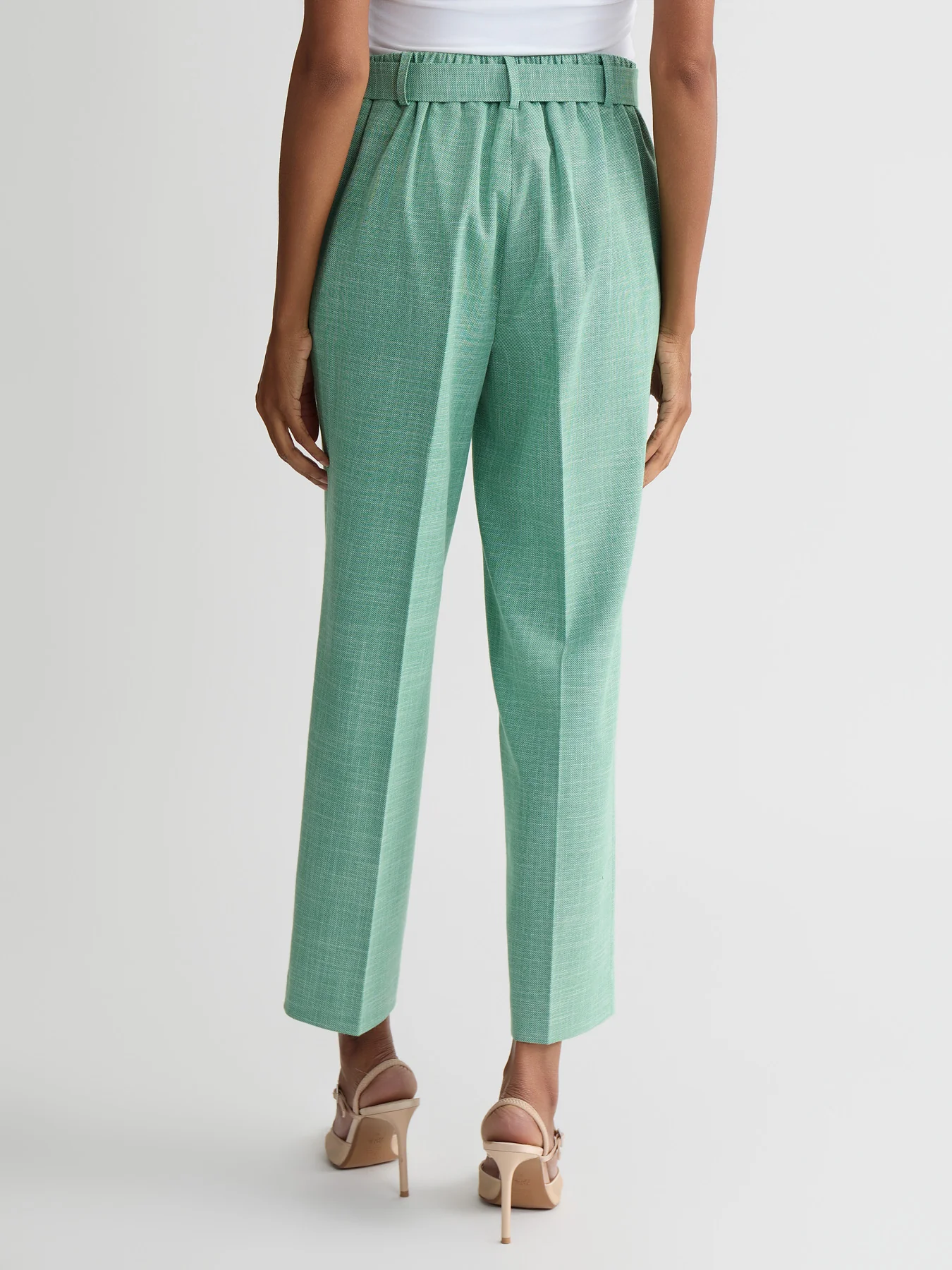 Audrey Belted Pull-On Straight Ankle Pants - Image 2