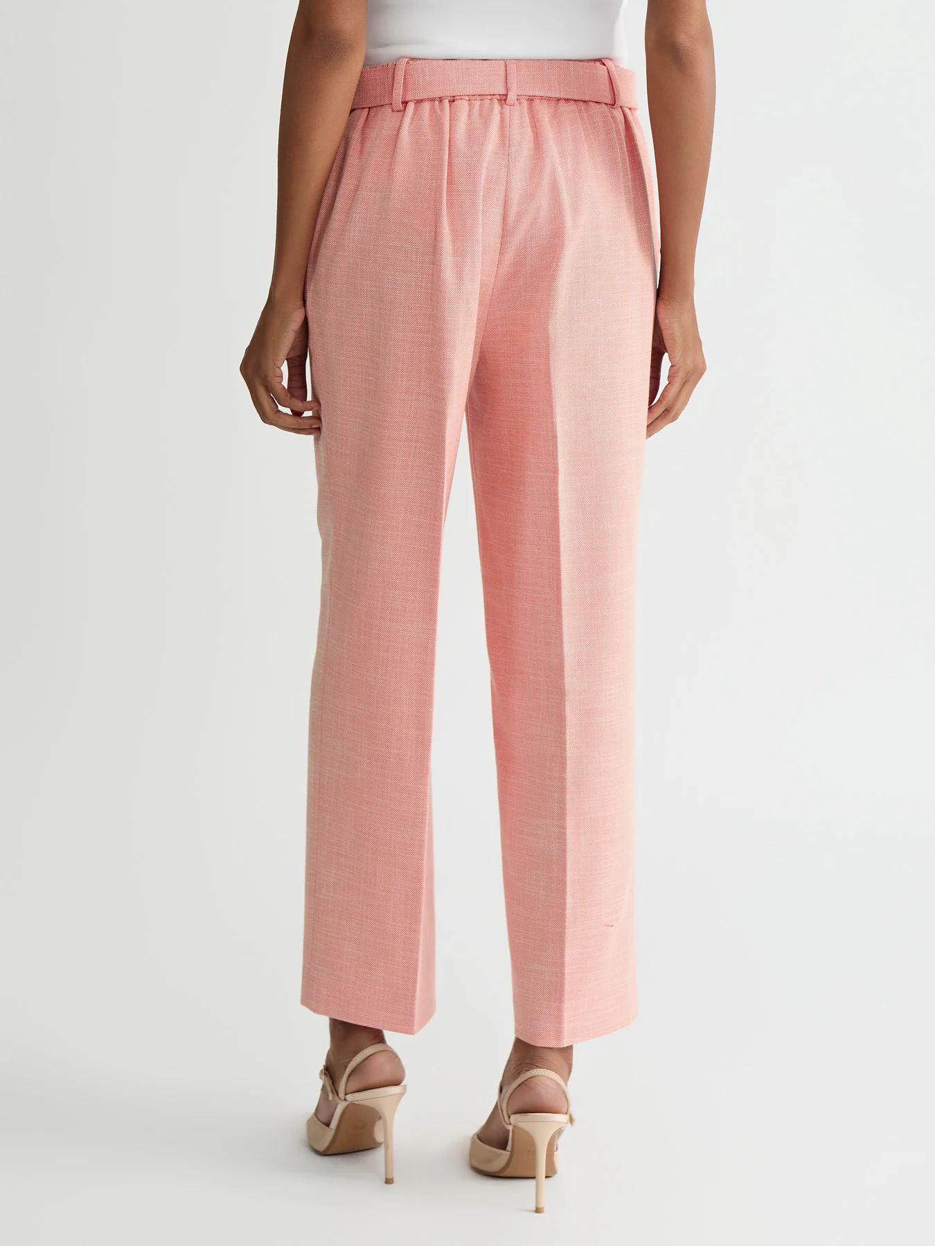Audrey Belted Pull-On Straight Ankle Pants - Image 2