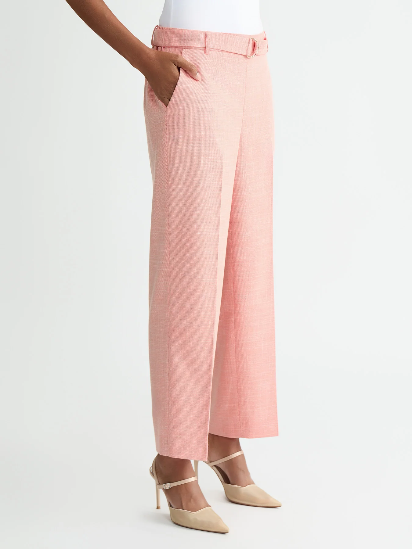 Audrey Belted Pull-On Straight Ankle Pants - Image 3