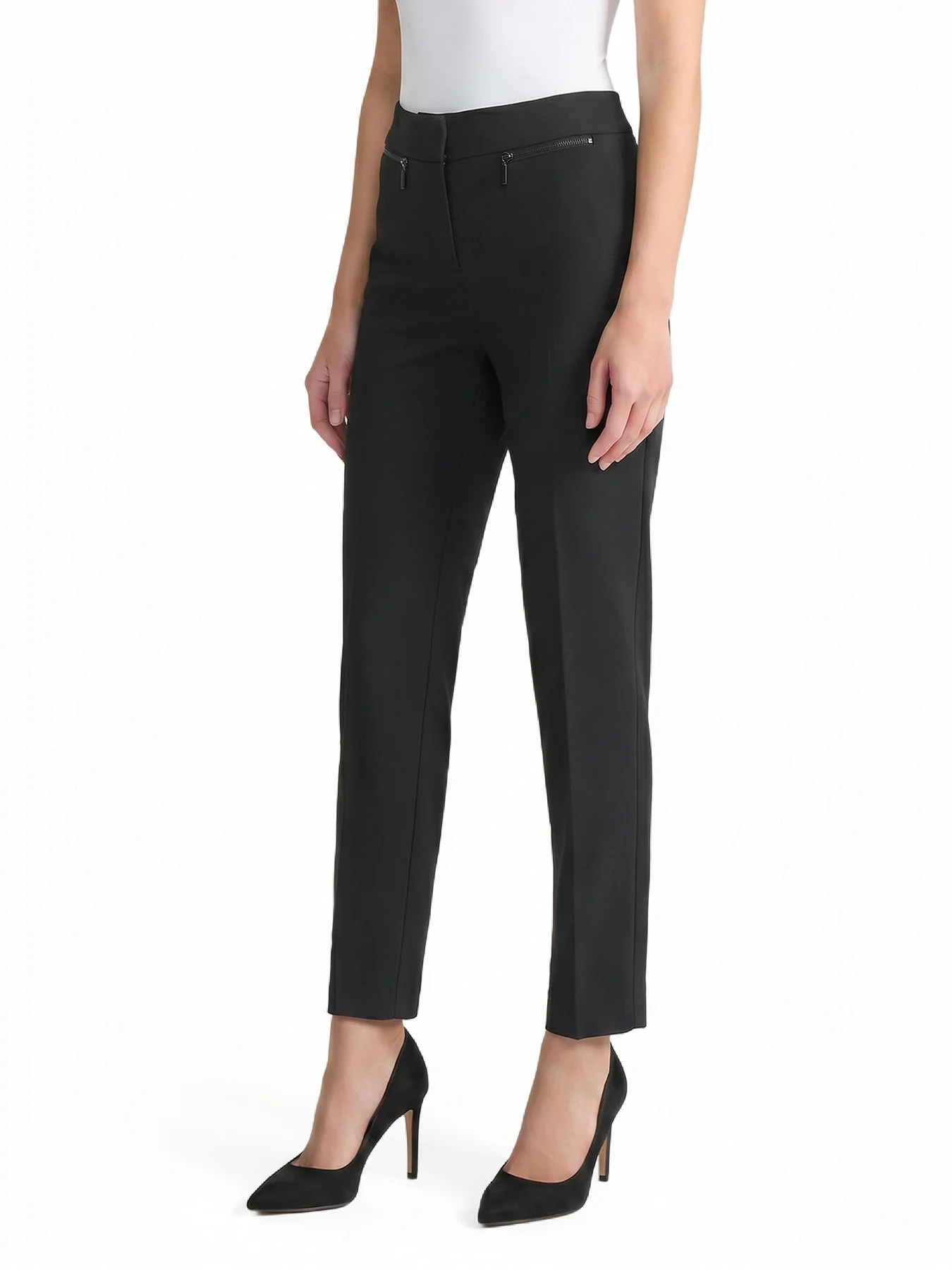 Ava Slim Leg Pants, Stretch Crepe - Image 3