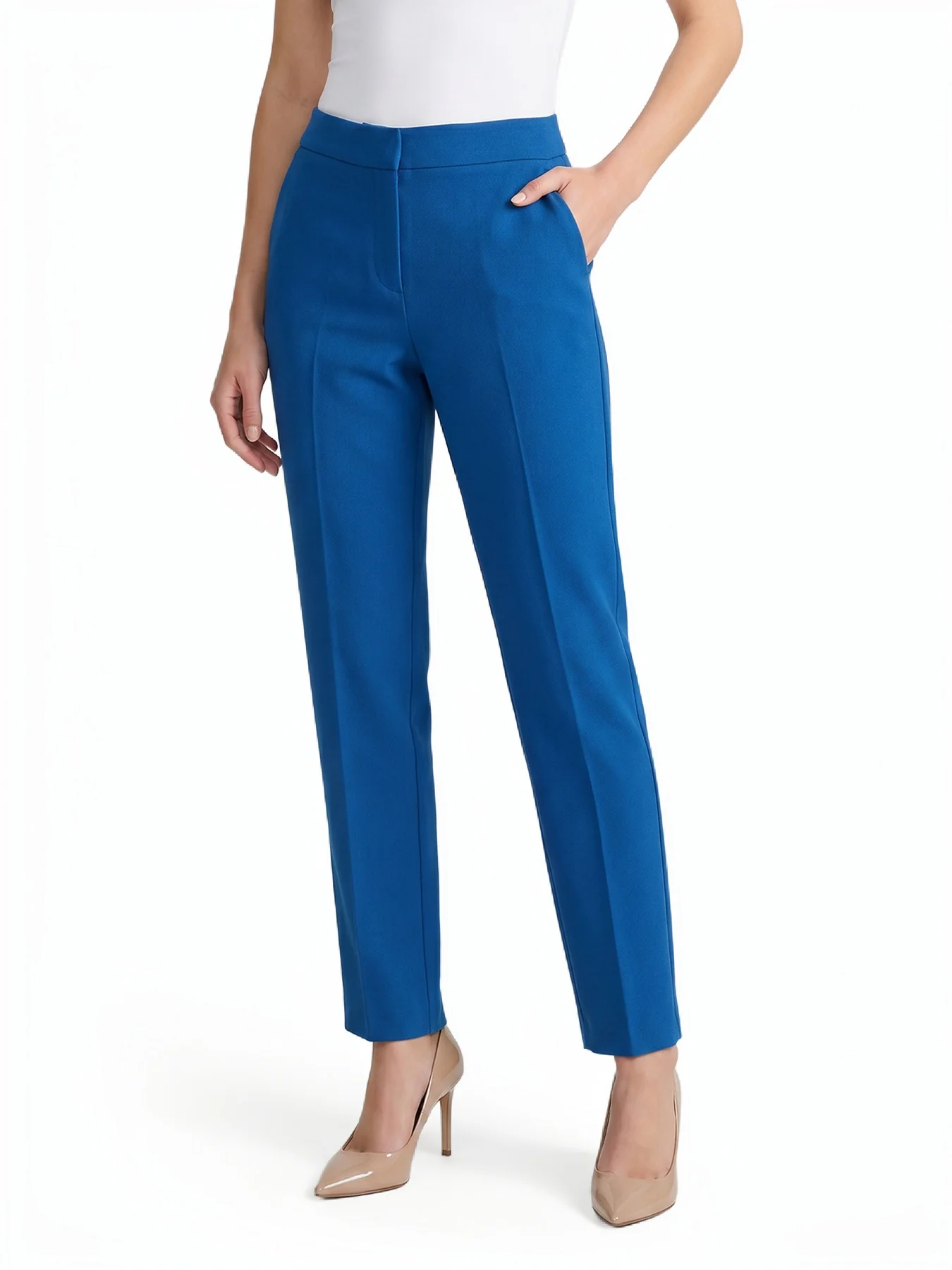 Ava Slim Leg Pants, Stretch Crepe - Image 3