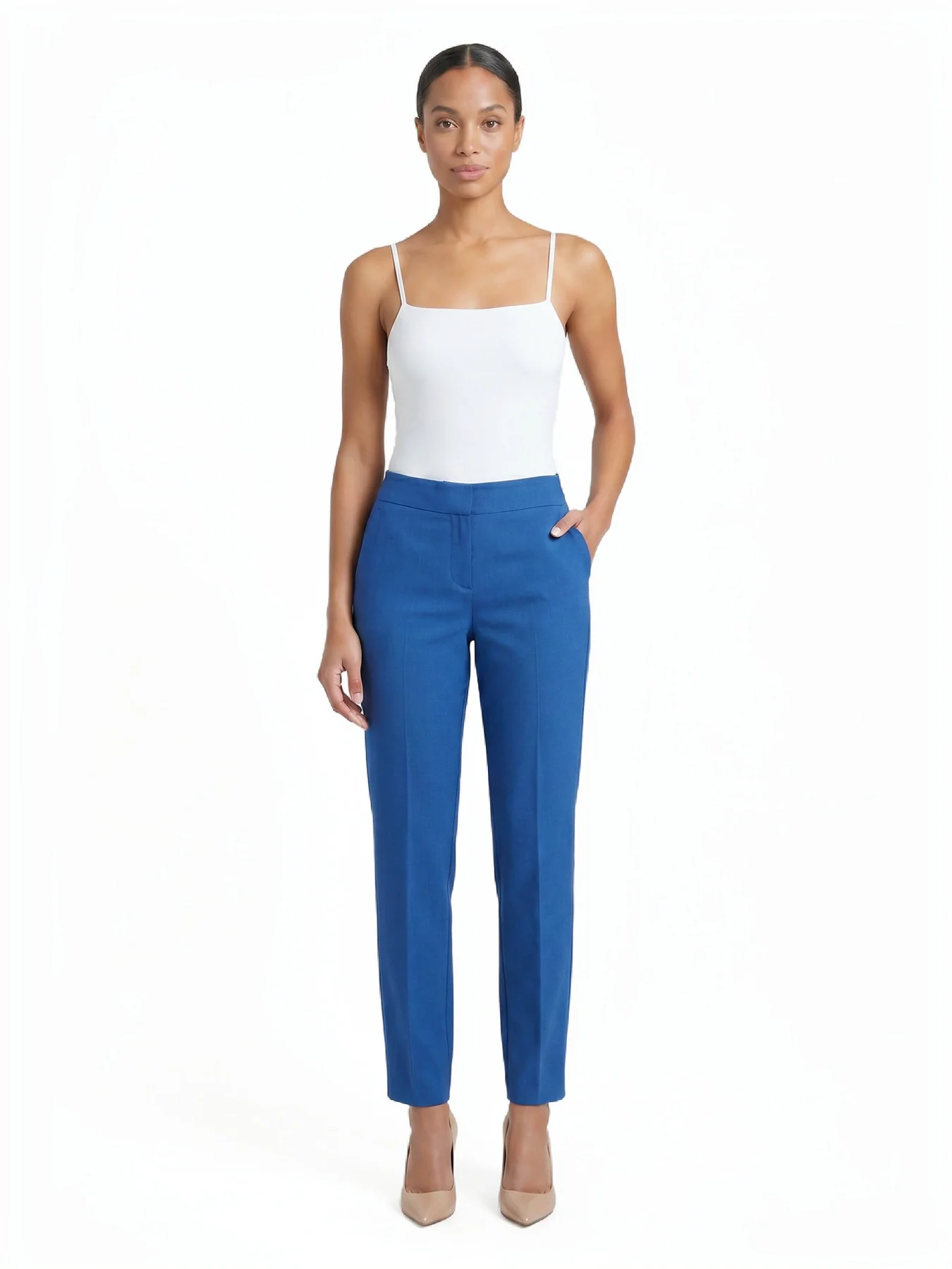 Ava Slim Leg Pants, Stretch Crepe - Image 4