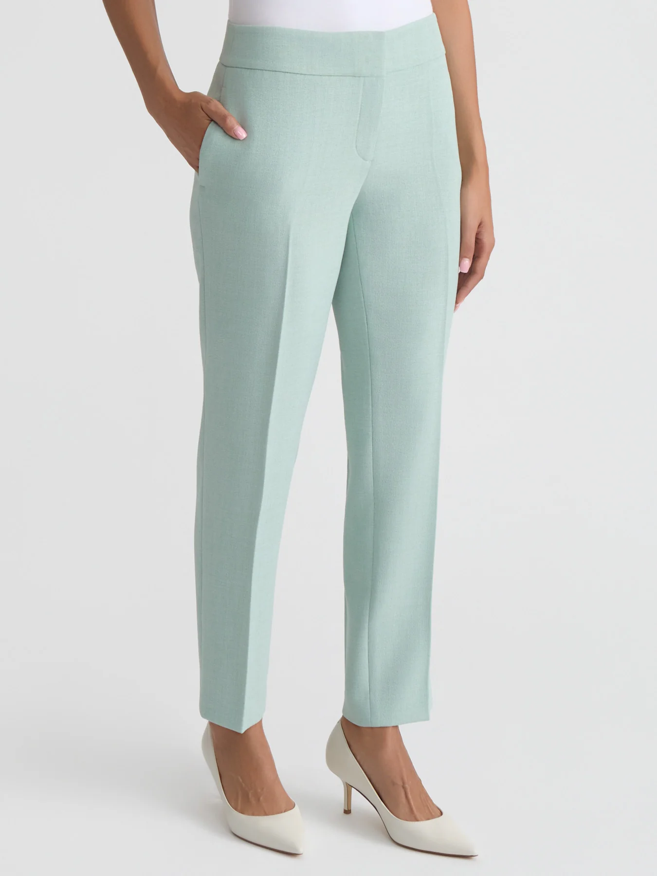Ava Straight Leg Pant, Pebble Crepe - Image 3