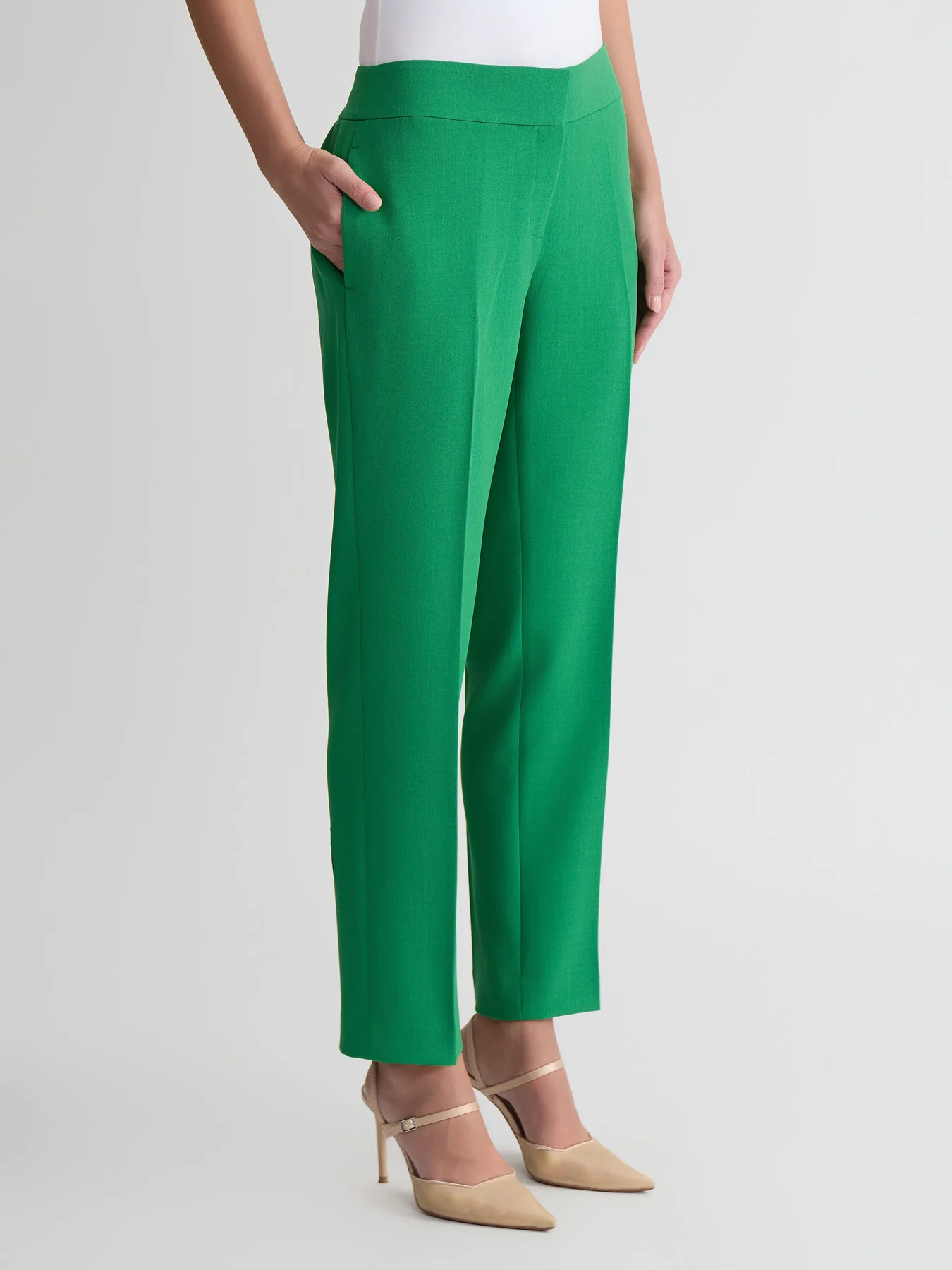 Ava Straight Leg Pants, Stretch Crepe - Image 3