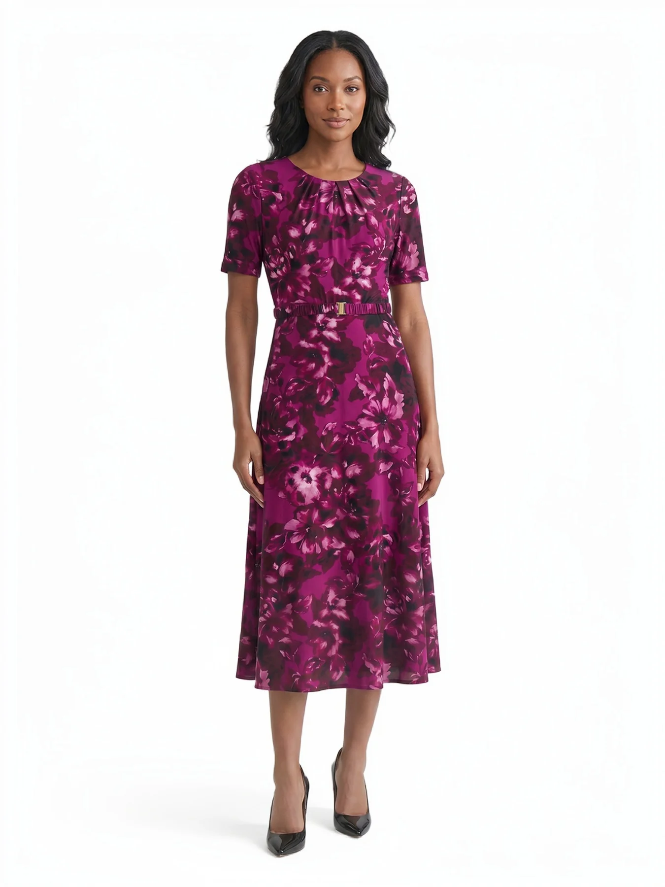 Belted Fit-and-Flare Dress, Everyday Knit