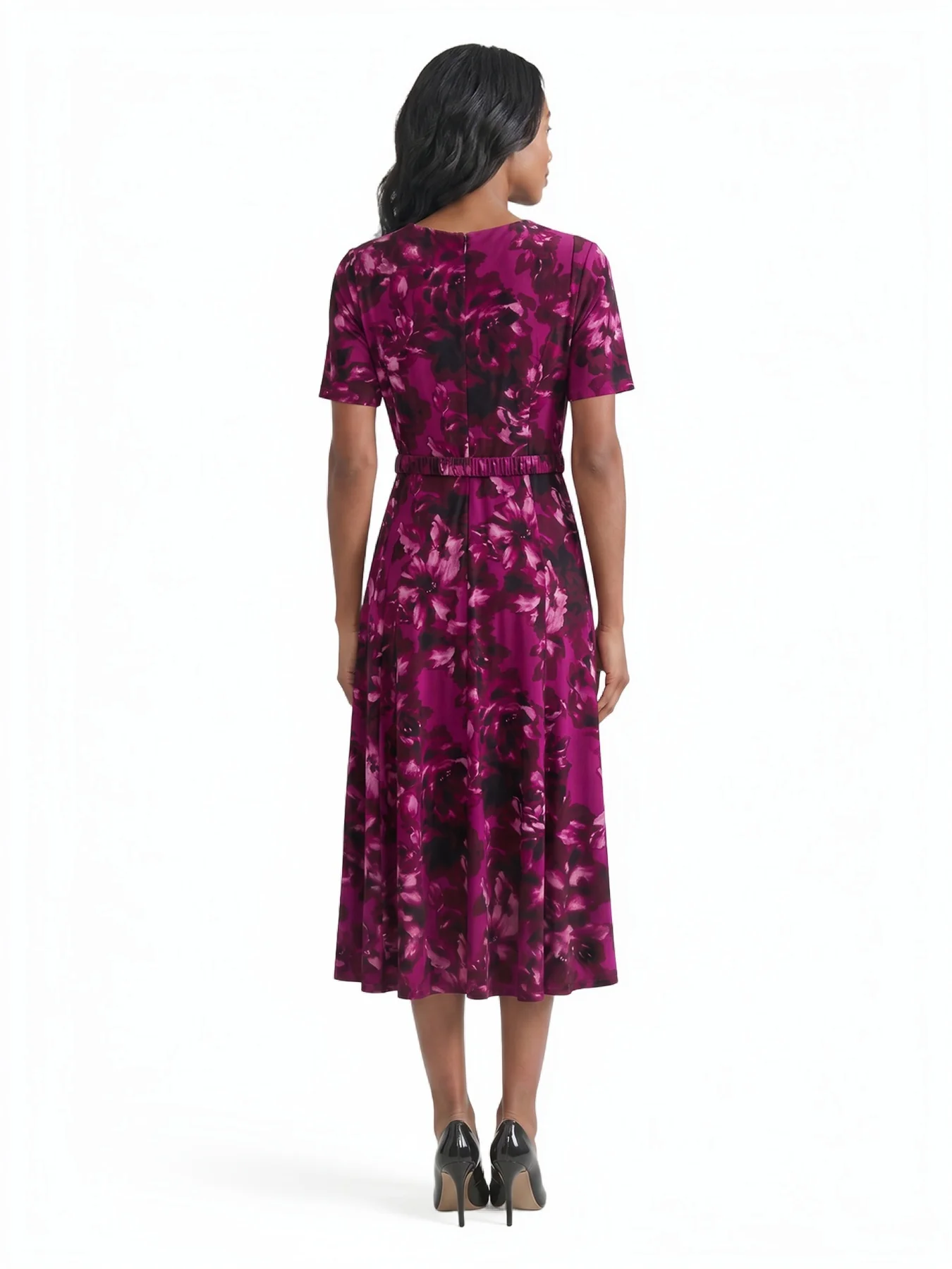Belted Fit-and-Flare Dress, Everyday Knit - Image 2
