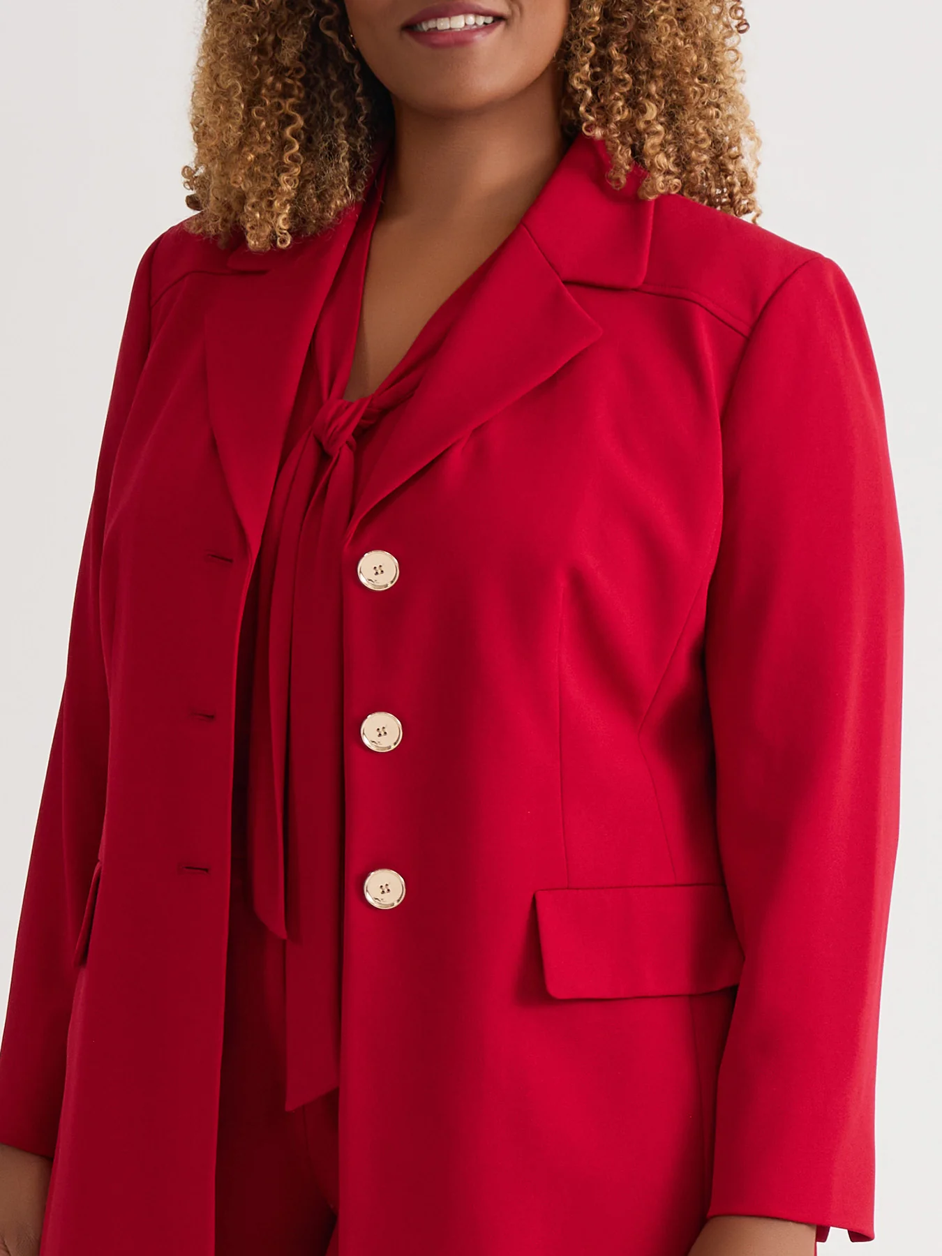 Belted Trench Coat, Crimson - Image 4