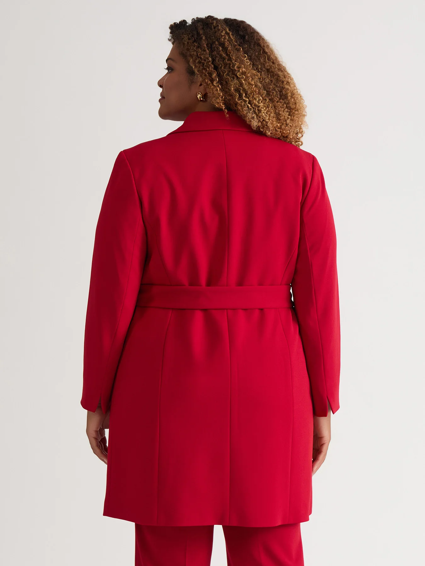Belted Trench Coat, Crimson - Image 5