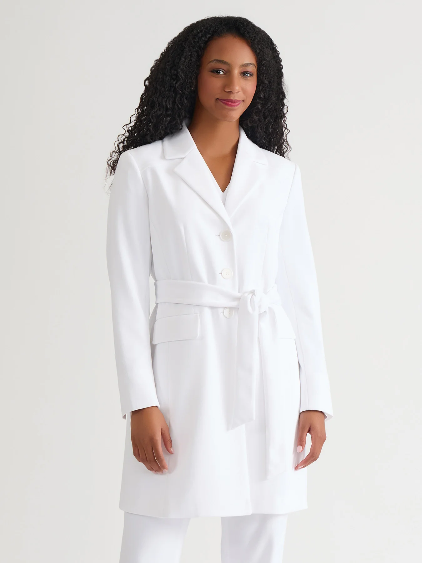 Belted Trench Coat, White