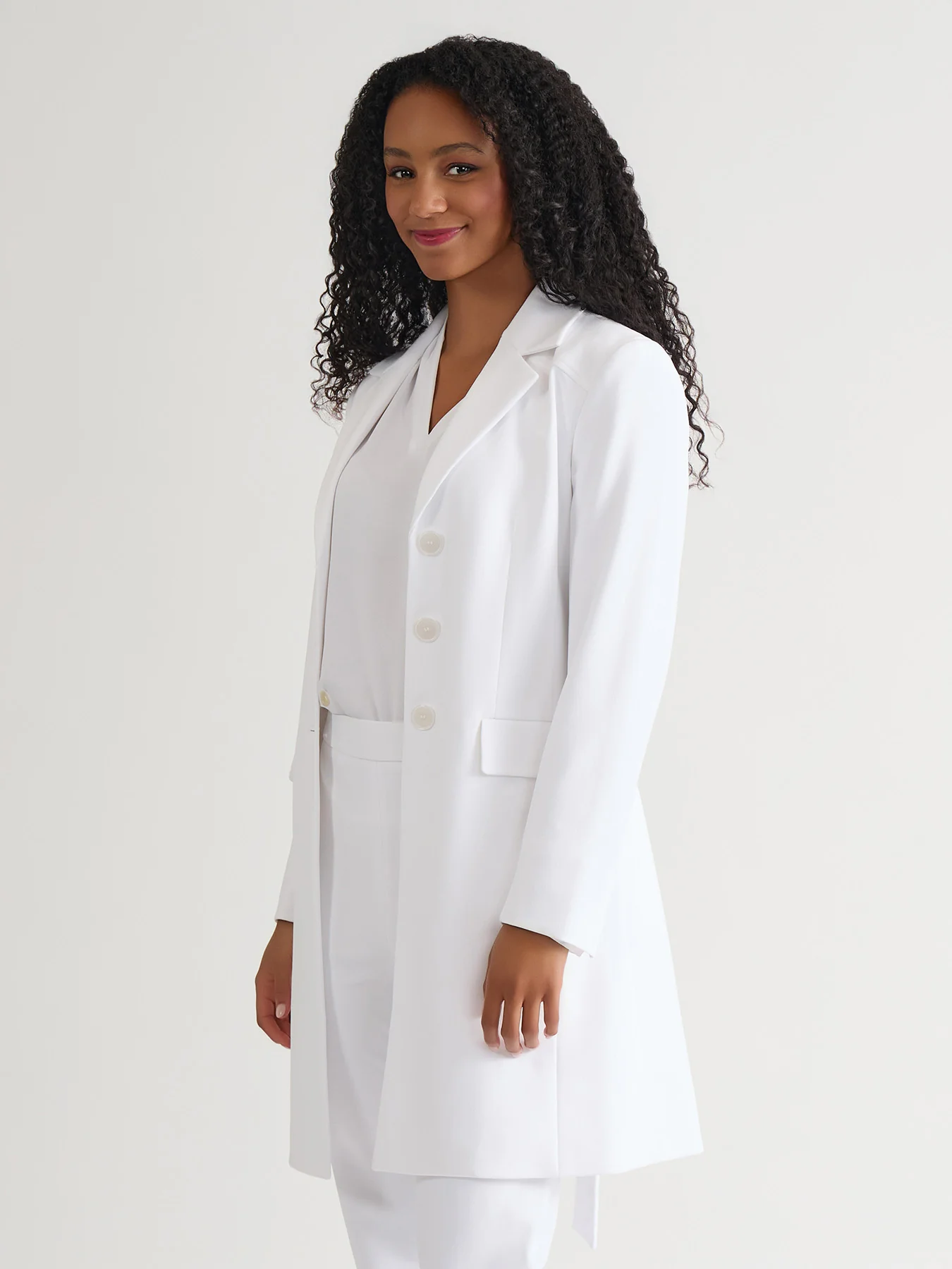 Belted Trench Coat, White - Image 2