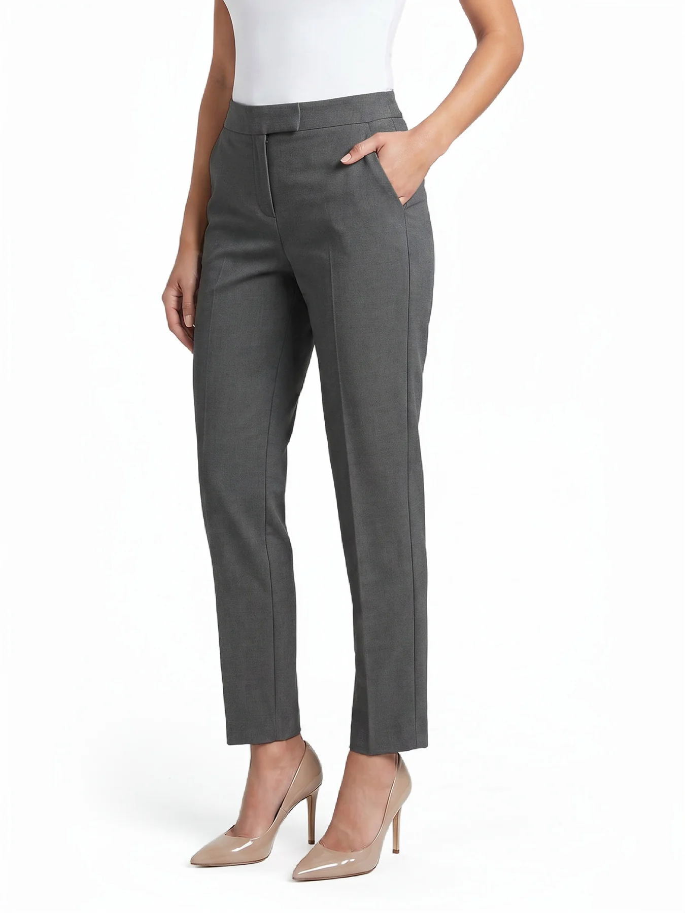 Petite Claire Straight Leg Pants, Washable Bi-Stretch - Image 3
