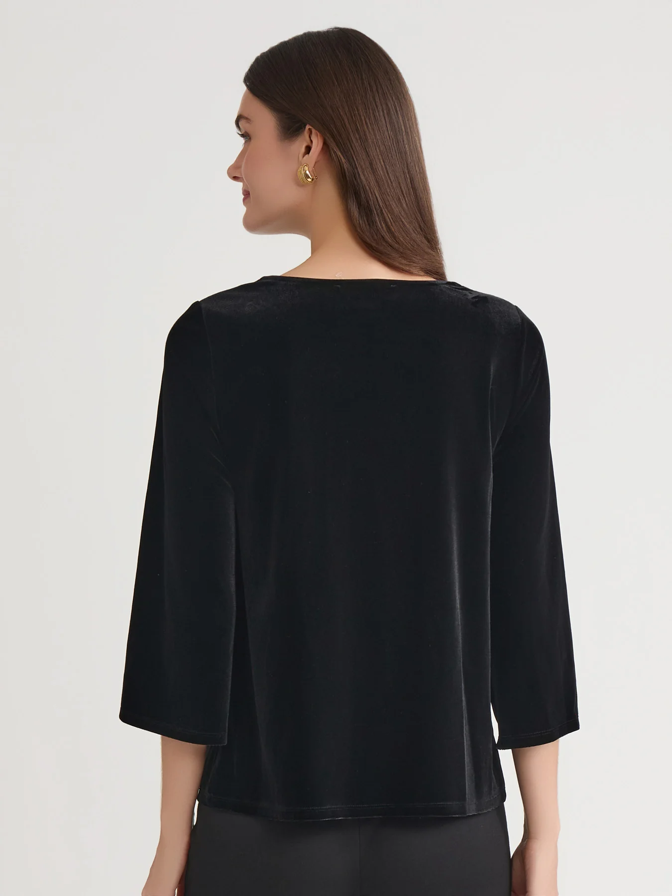 Cowl Neck Bell Sleeve Top, Velvet - Image 4