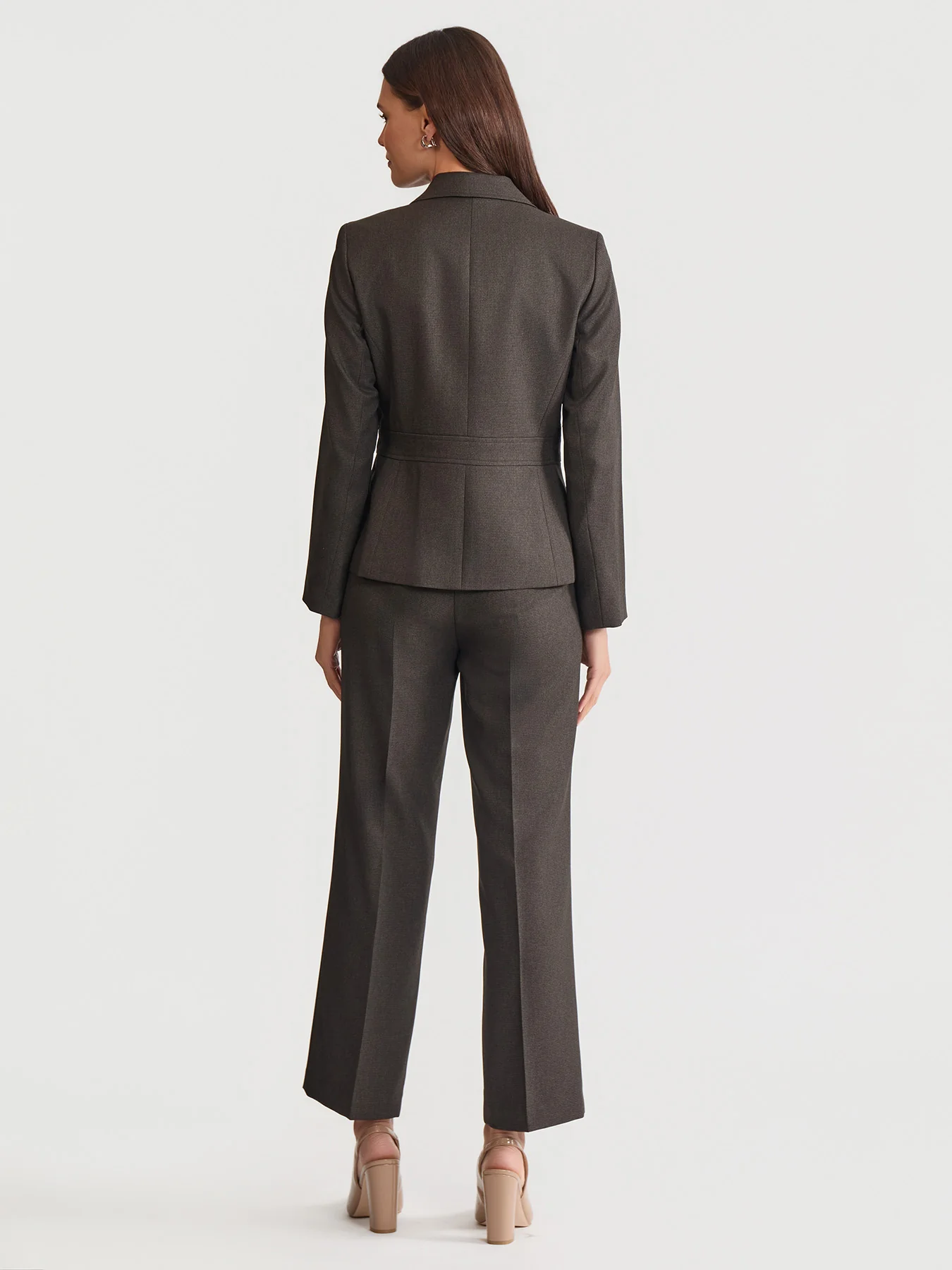 Crosshatch Two Button Blazer & Wide Leg Trouser - Image 4