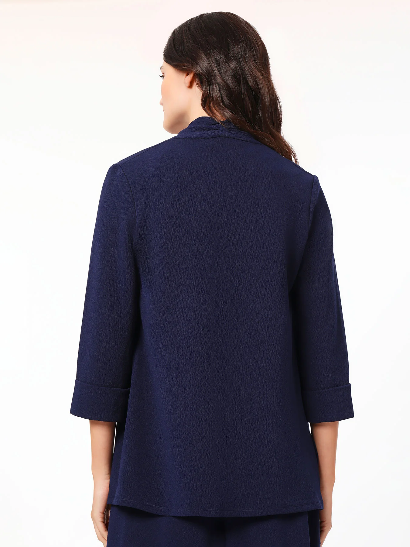 Cuffed Cardigan, Stretch Crosshatch - Image 3