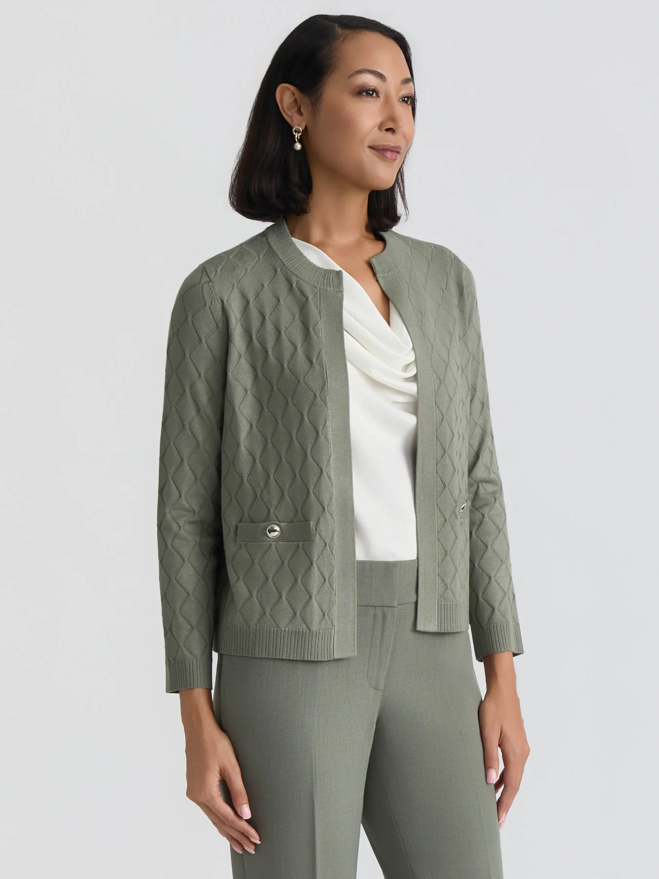 Diamond Stitch Cardigan - Image 3