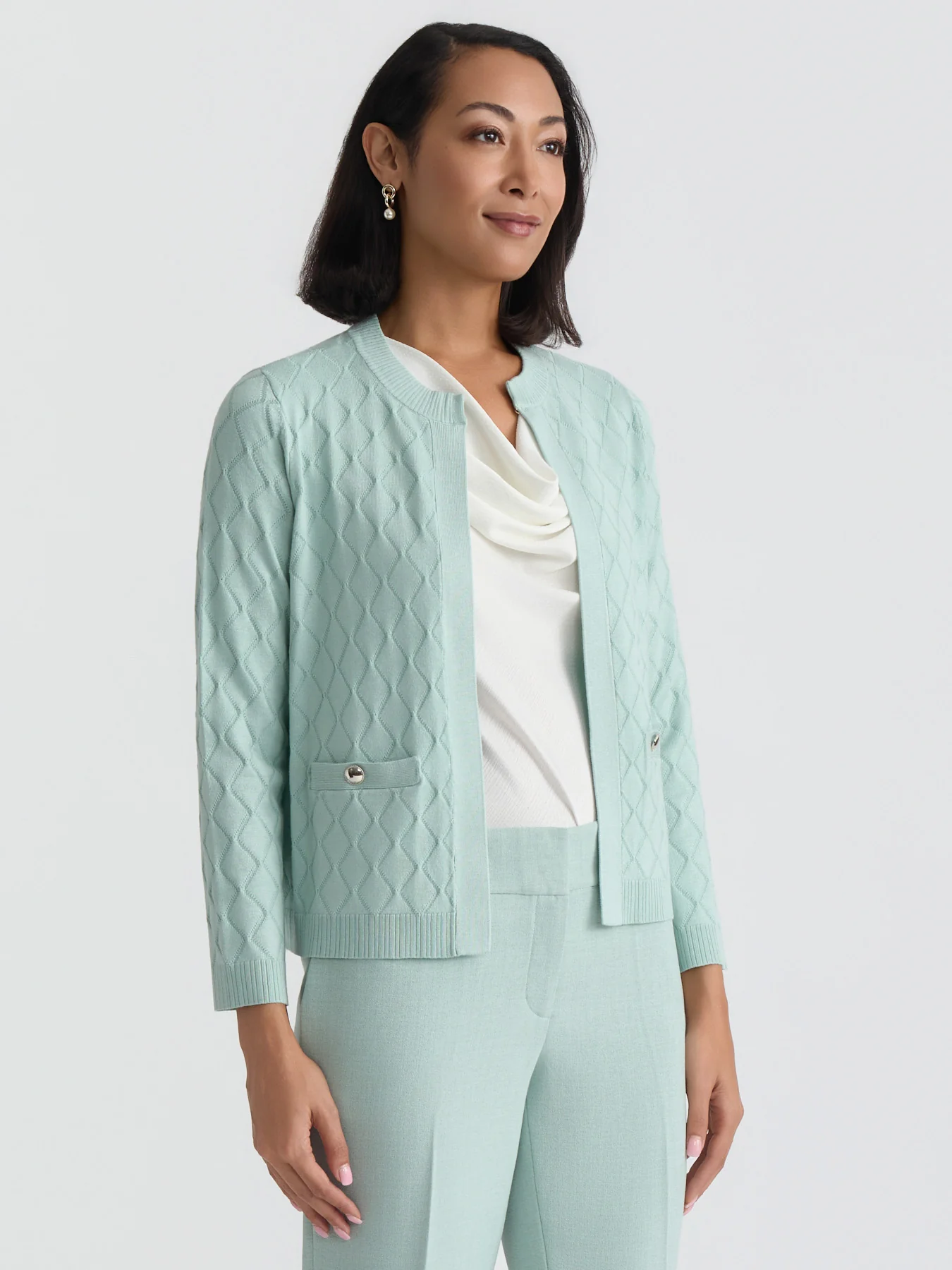 Diamond Stitch Cardigan - Image 2
