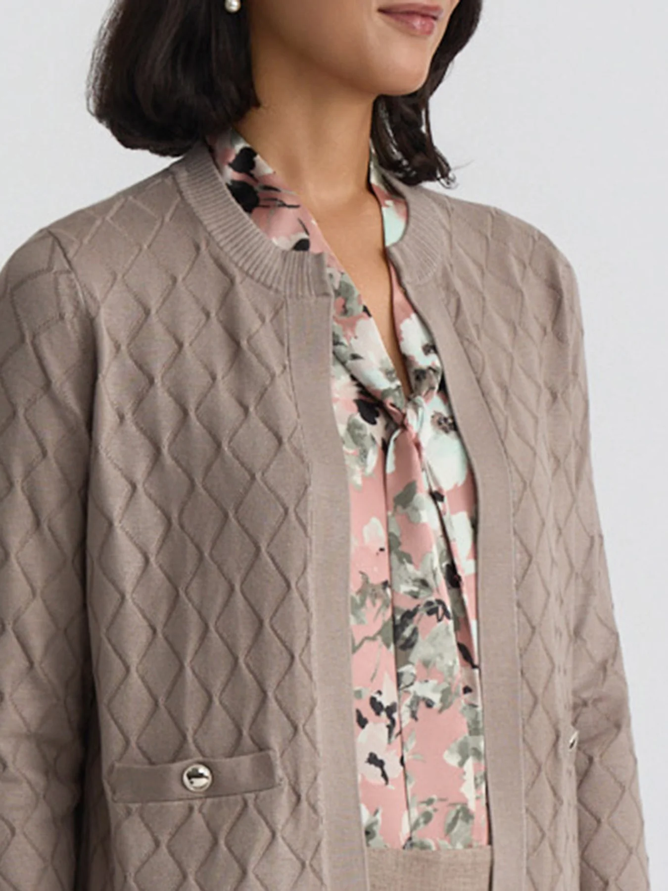 Petite Diamond Stitch Cardigan - Image 4