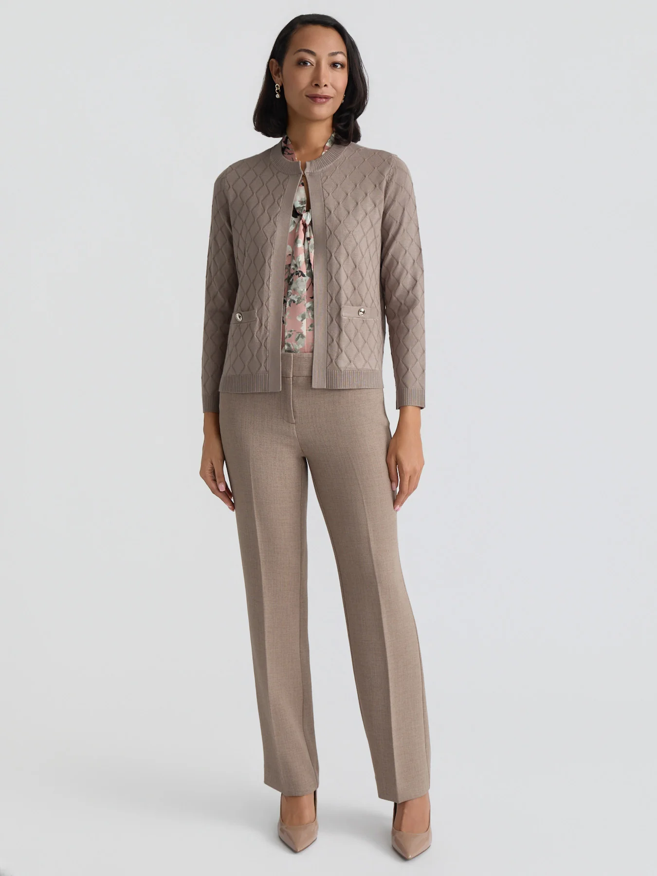 Petite Diamond Stitch Cardigan - Image 5