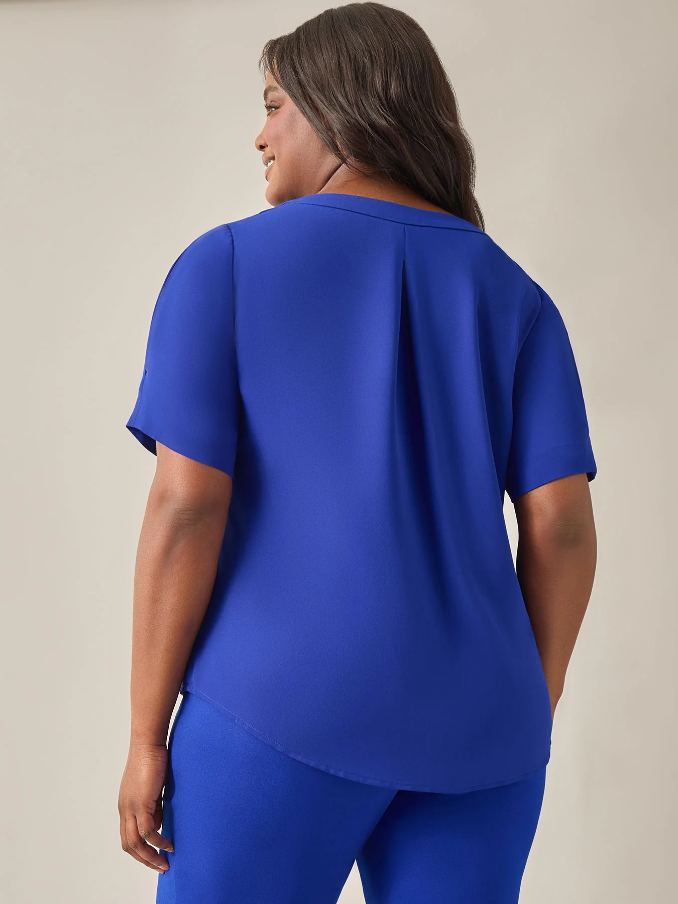 Everyday V-Neck Blouse, Royal Signature - Image 3