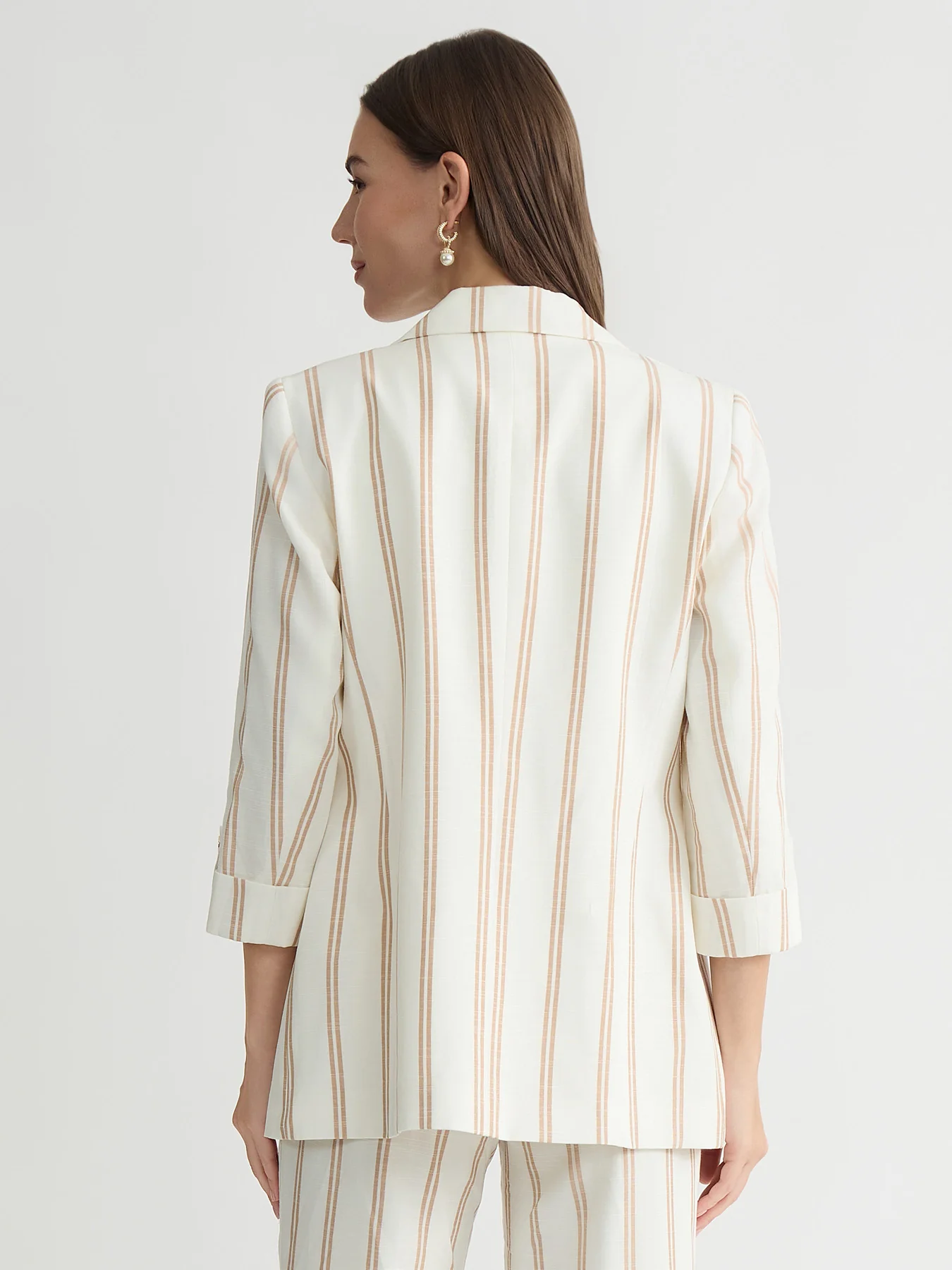 Faux Double Breasted Jacket, Pinstripe - Image 4