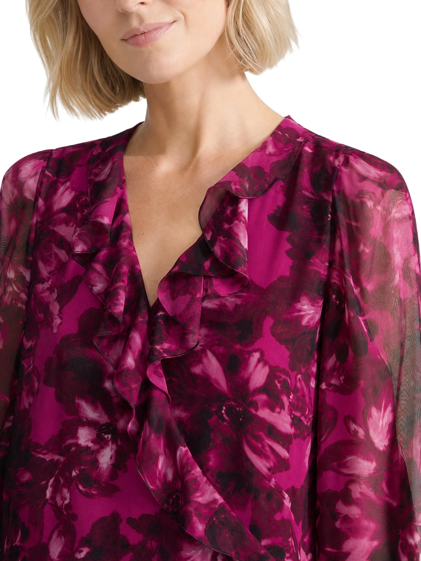 Faux Wrap Ruffle Blouse - Image 4