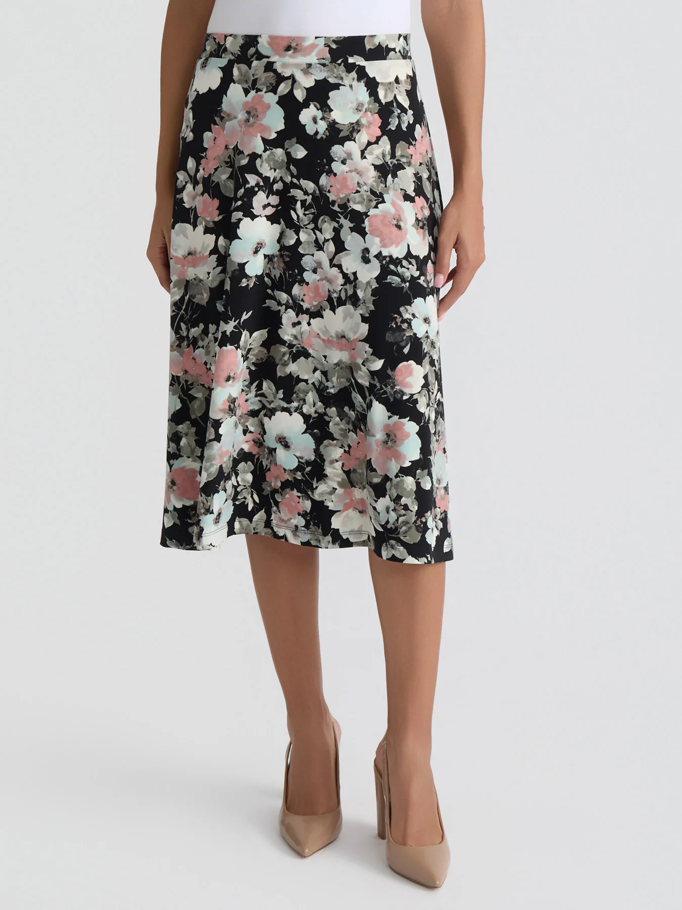 Flared Knee-Length Skirt