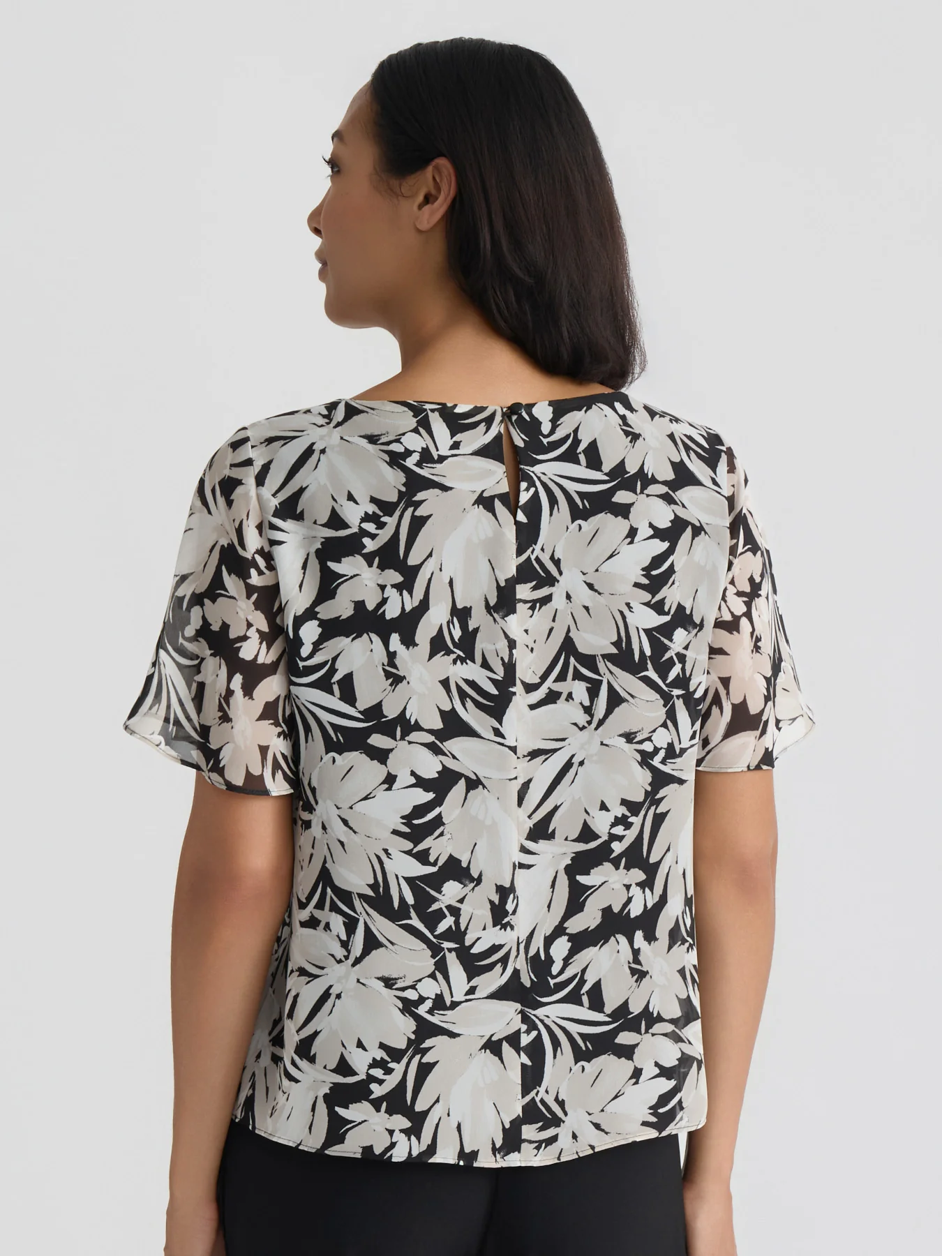 Flared Short Sleeve Blouse - Image 2
