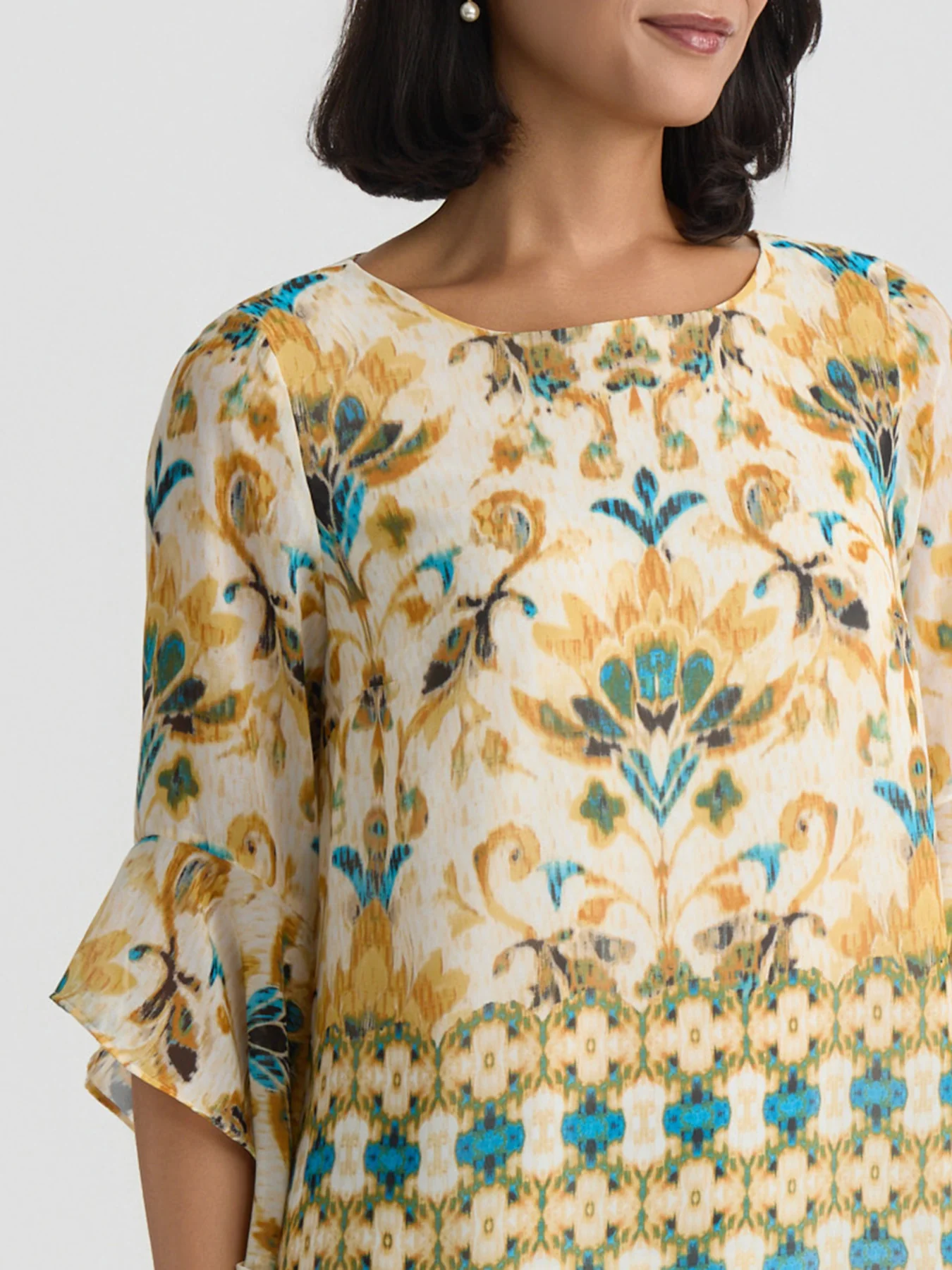Plus Flounce Sleeve Blouse - Image 4