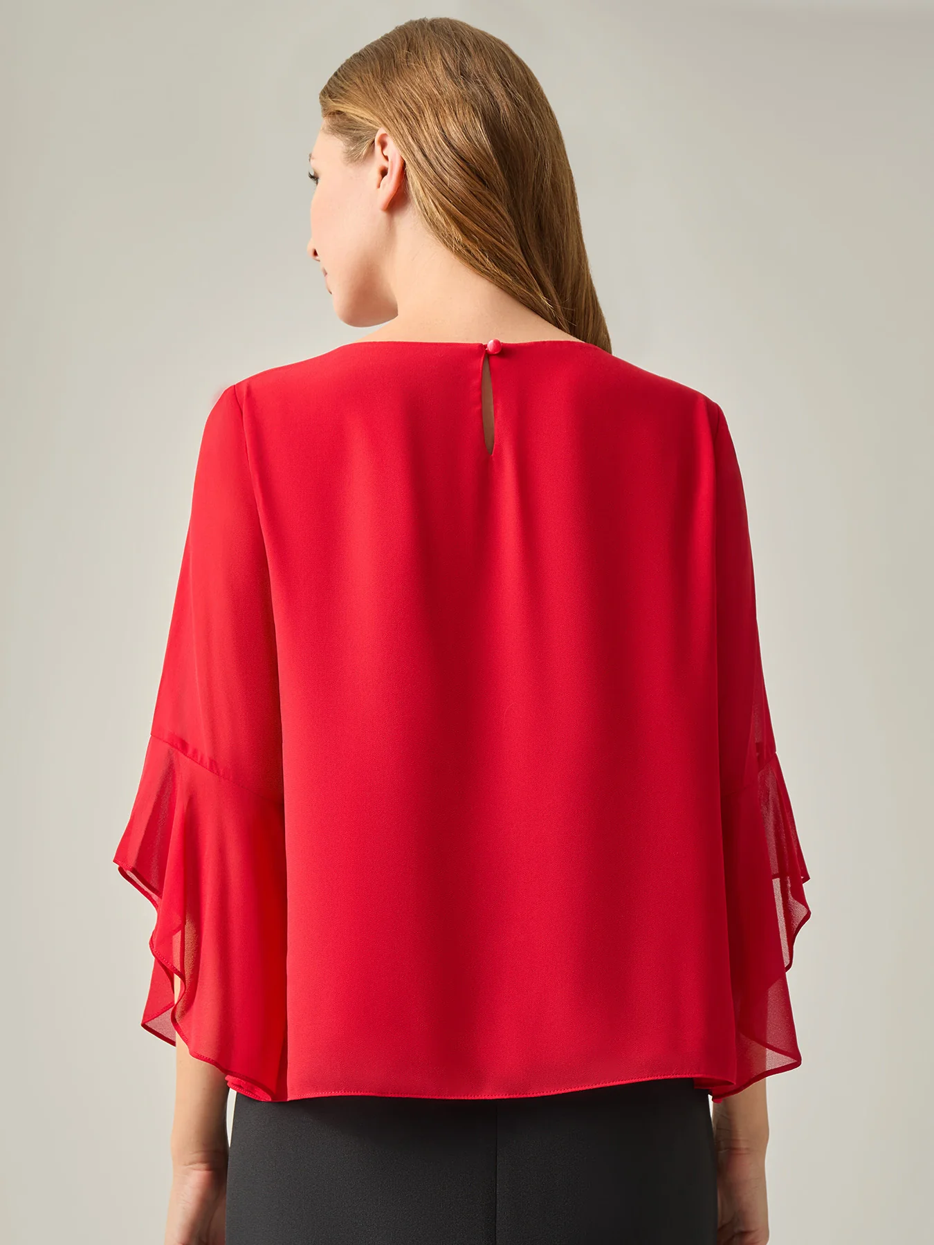 Flounce Sleeve Blouse, Soft Drape - Image 3