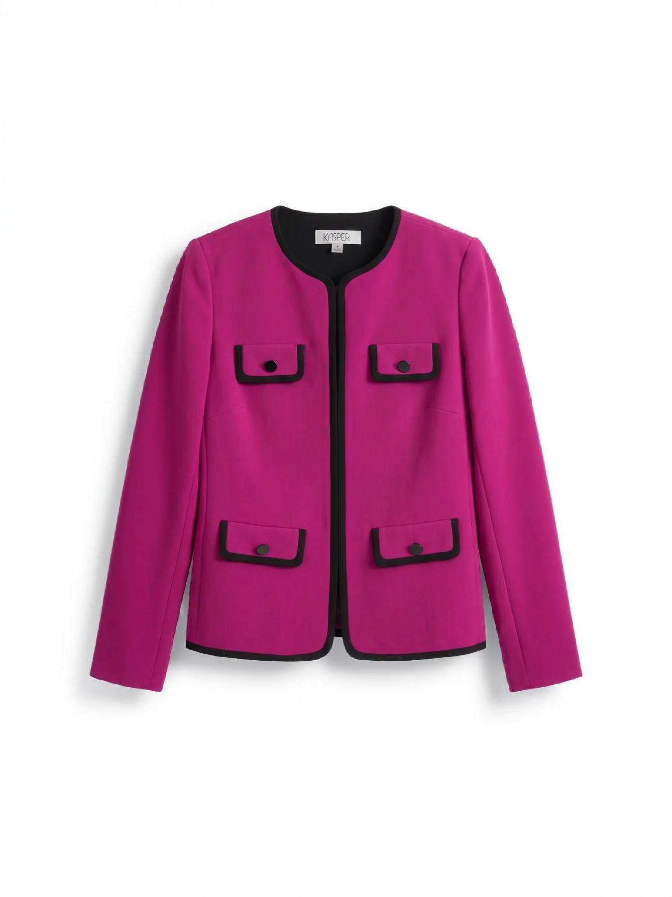 Plus Four Pocket Collarless Jacket - Image 7