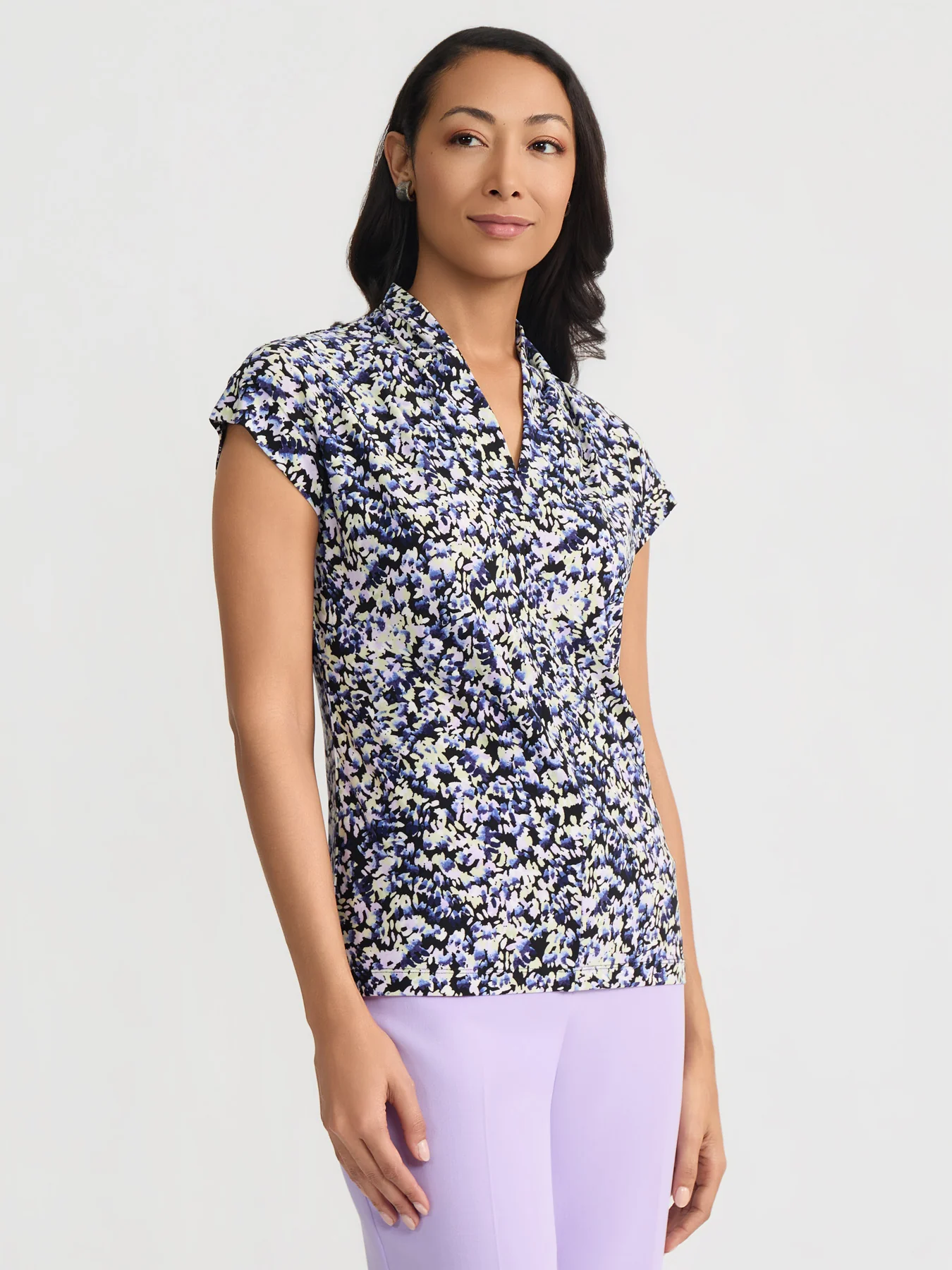 Funnel Neck Short Sleeve Top, Everyday Knit - Image 3