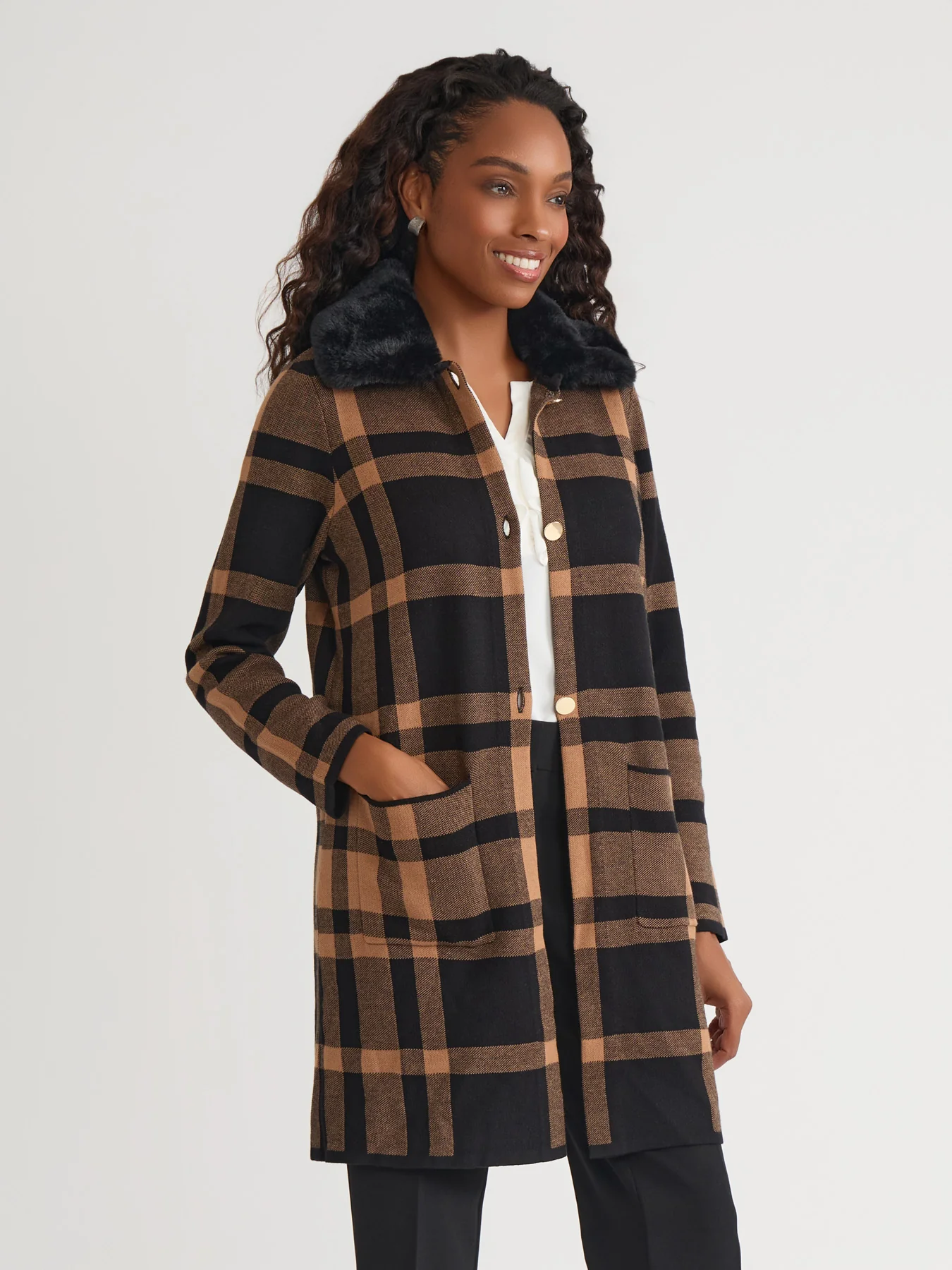 Fur Collared Coatigan - Image 2