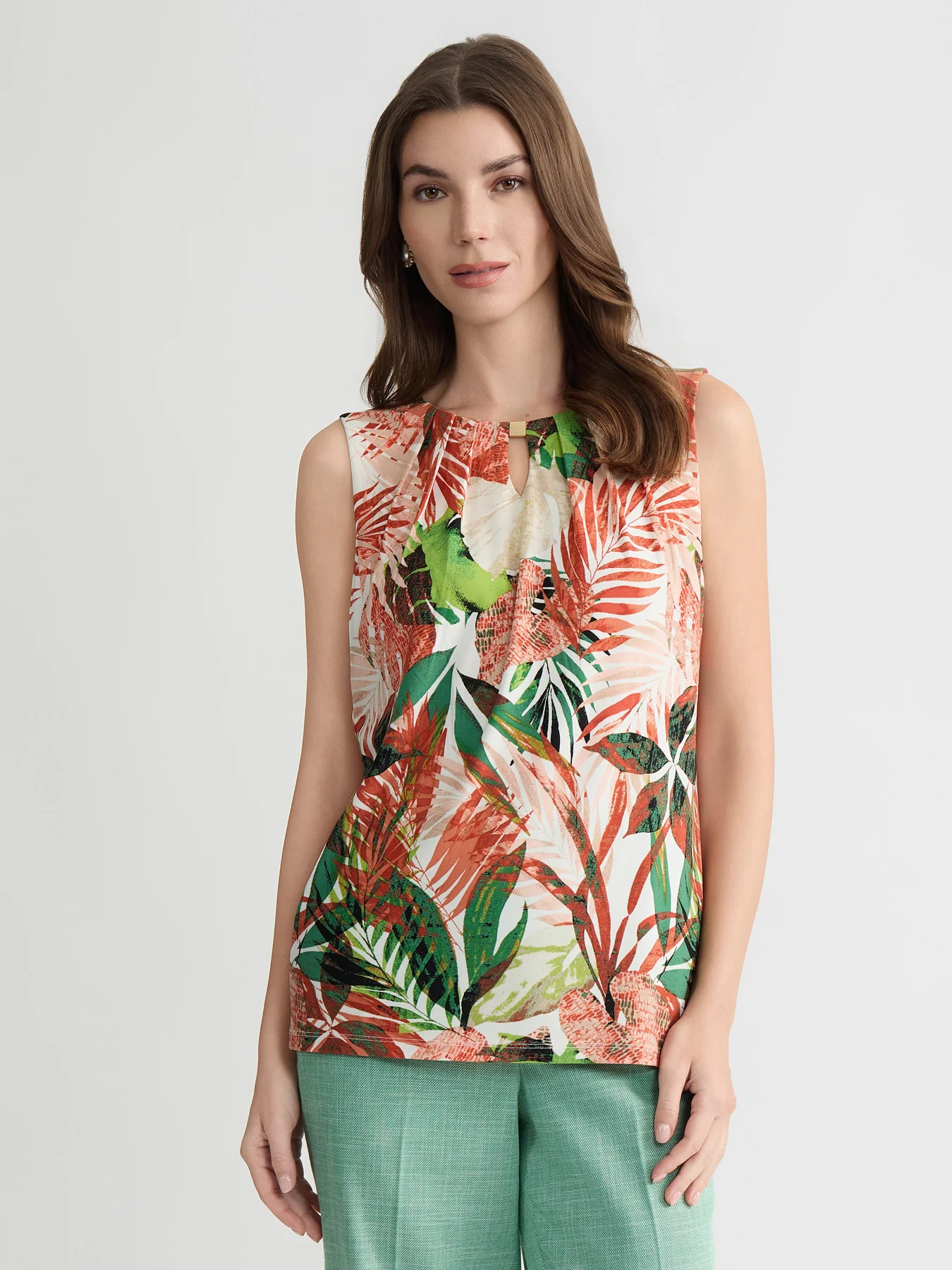 Hardware Keyhole Pleat Top, Everyday Knit