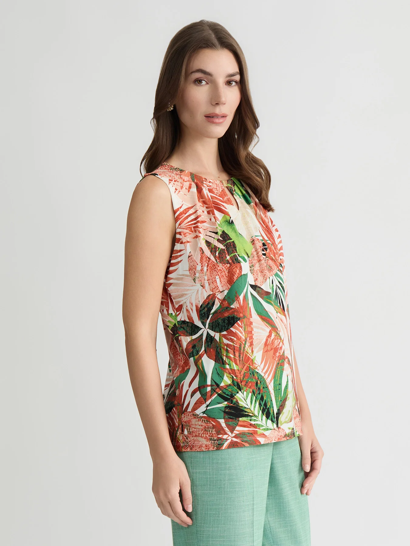 Hardware Keyhole Pleat Top, Everyday Knit - Image 3