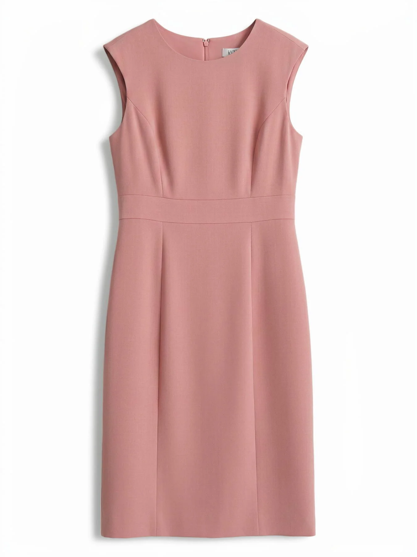 Plus Jewel Neck Waistband Sheath Dress, Stretch Crepe - Image 5
