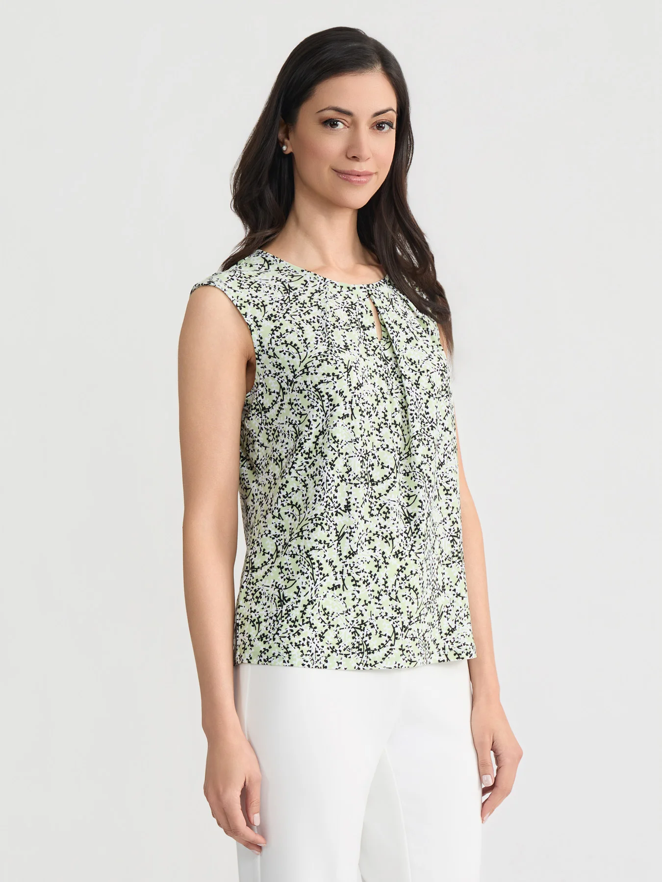 Keyhole Pleat Neck Top, Everyday Knit - Image 3