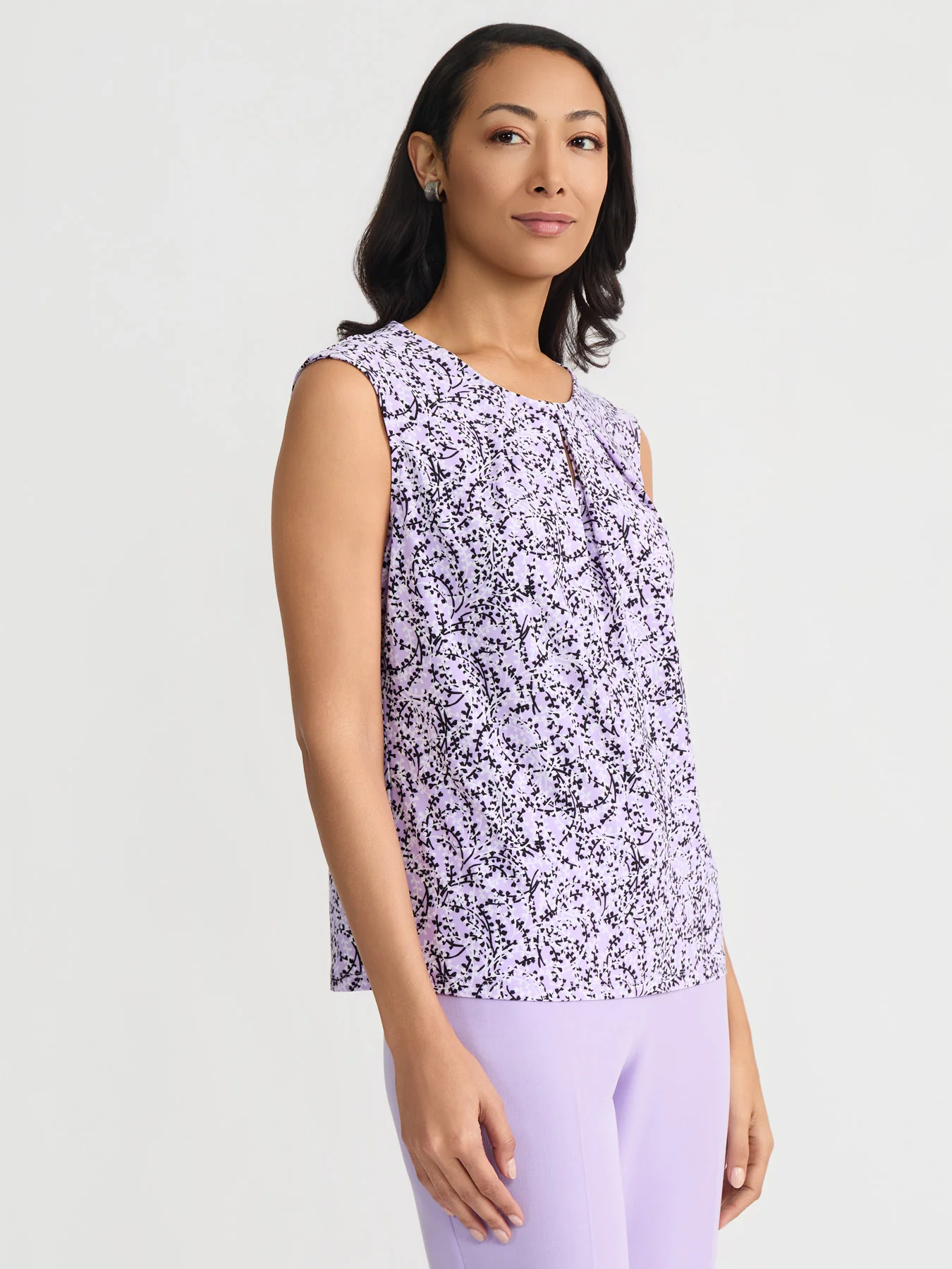 Keyhole Pleat Neck Top, Everyday Knit - Image 3