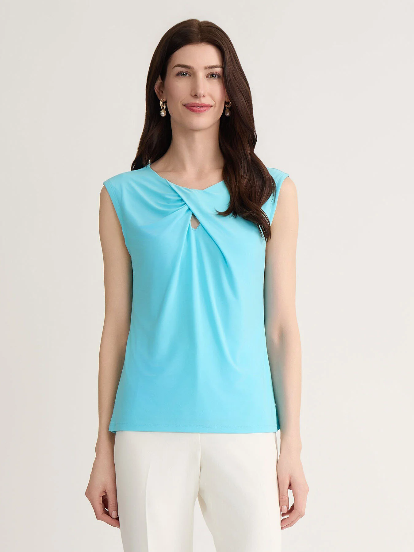 Keyhole Twist Neck Top, Everyday Knit