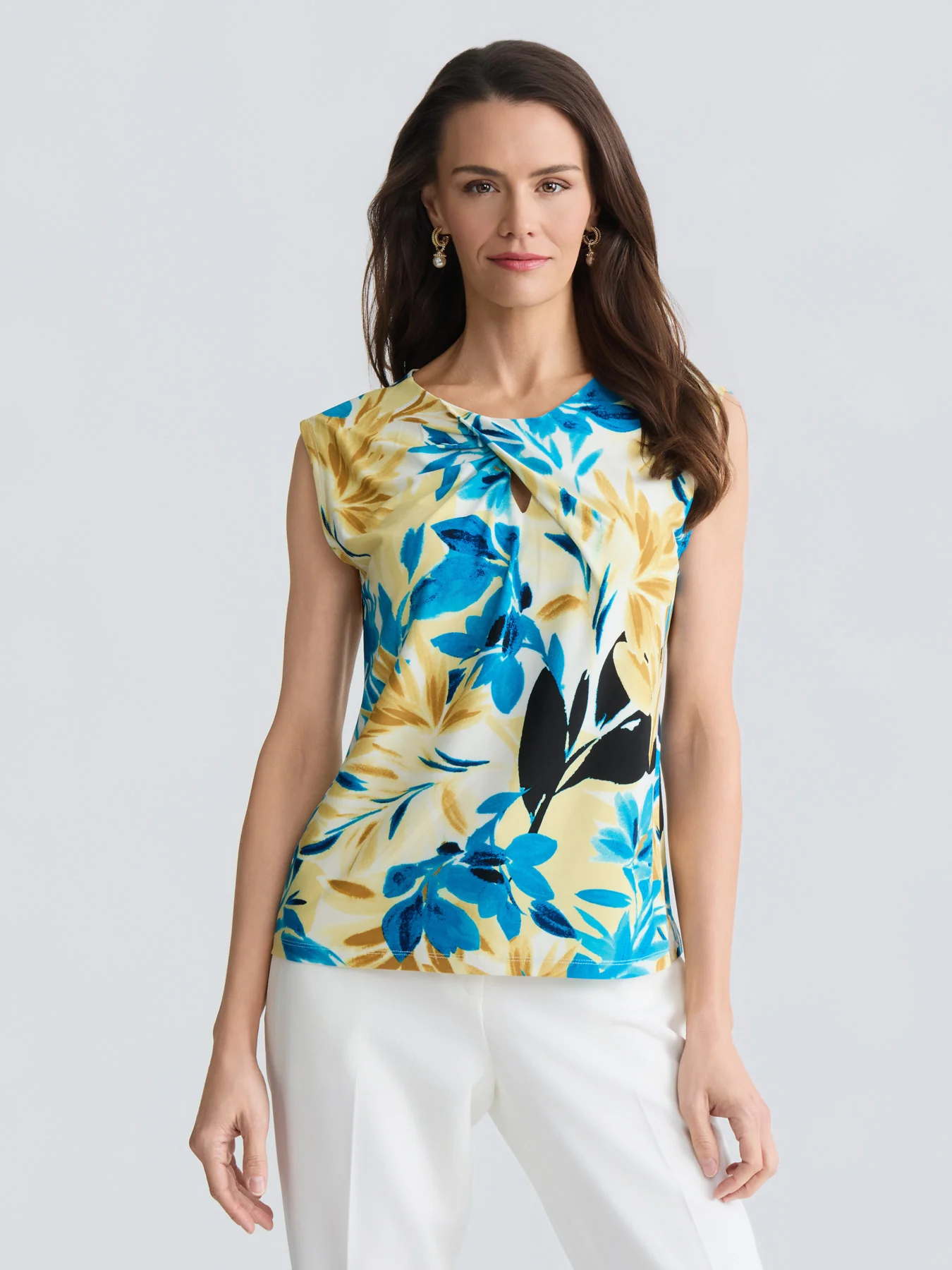 Petite Keyhole Twist Neck Top, Everyday Knit
