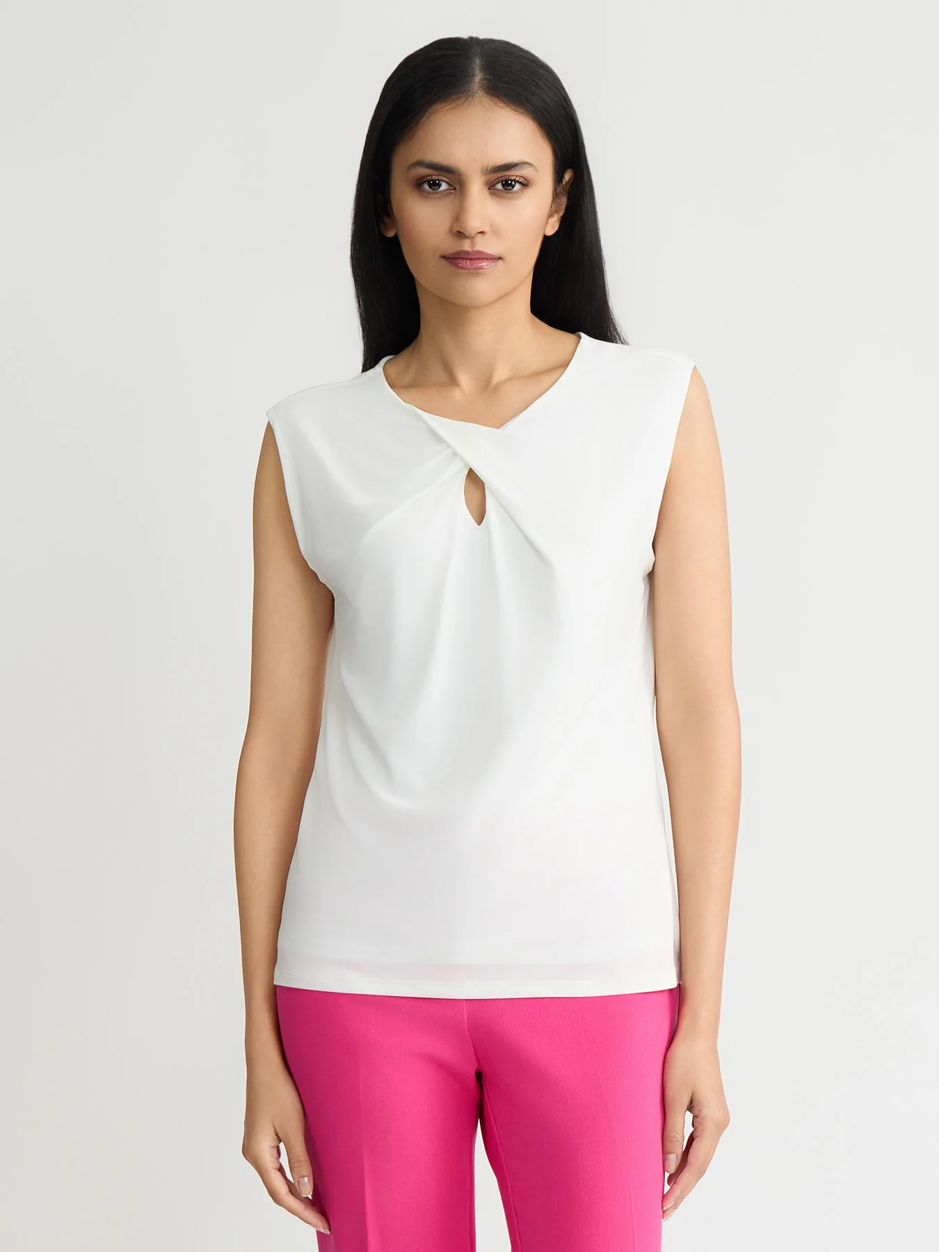 Keyhole Twist Neck Top, Everyday Knit