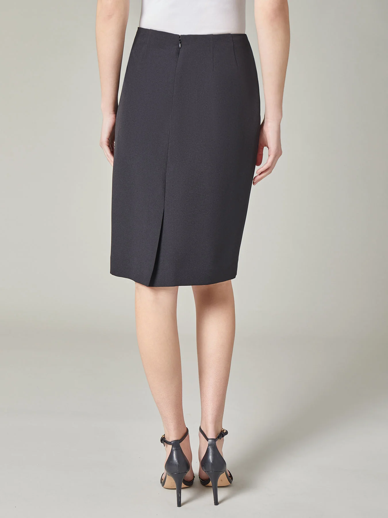 Knee-Length Pencil Skirt, Stretch Crepe - Image 3