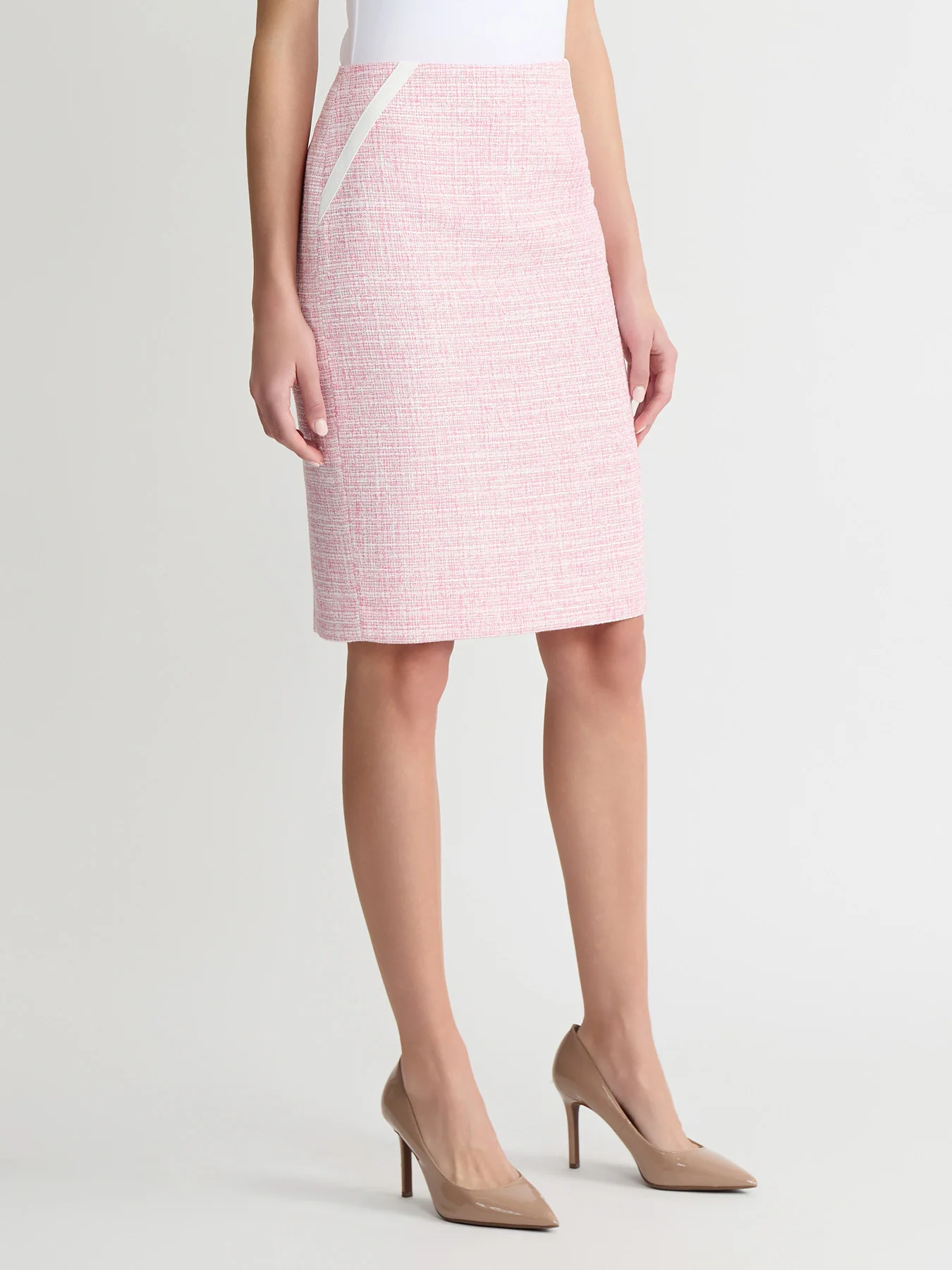 Knee-Length Pencil Skirt, Tweed Knit - Image 3