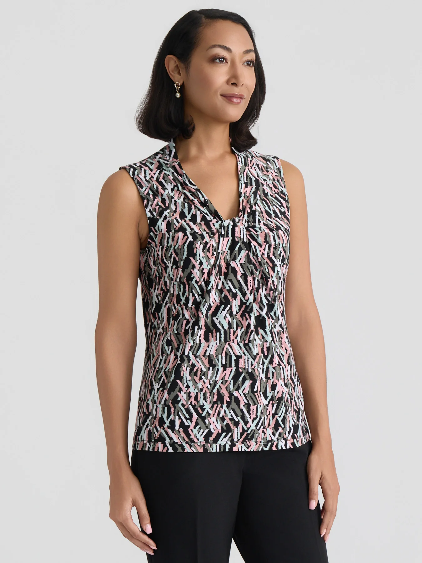 Knot Front Sleeveless Top, Everyday Knit - Image 3