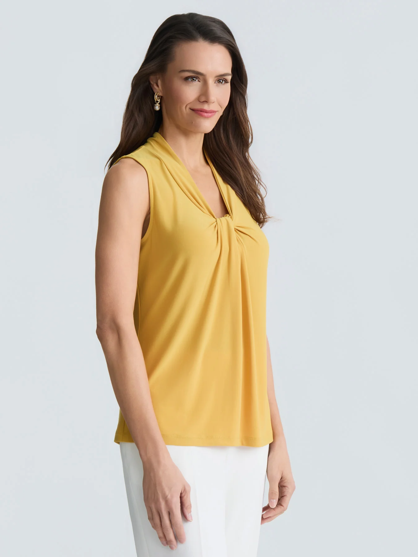 Knot Front Sleeveless Top, Everyday Knit - Image 3