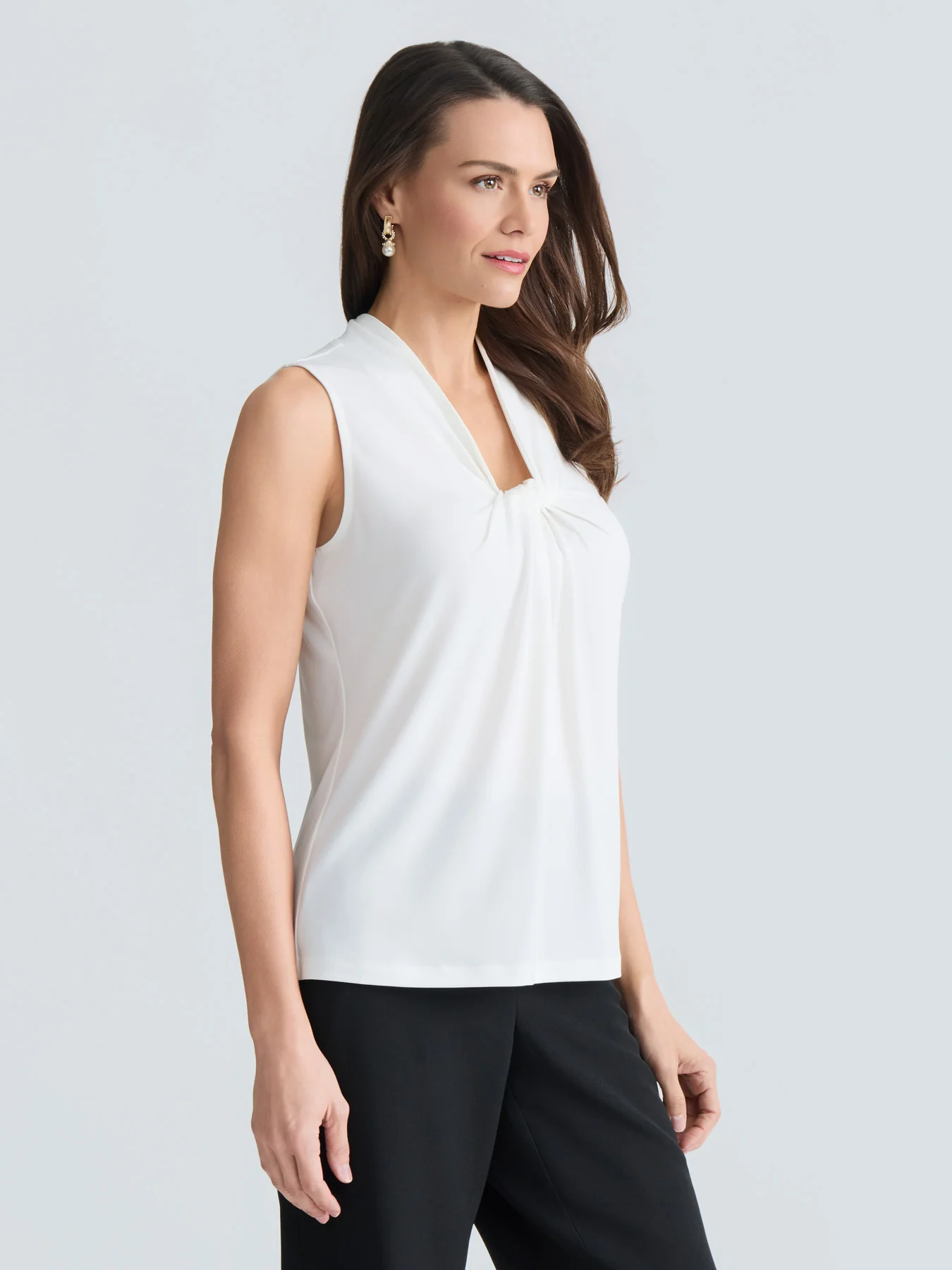 Knot Front Sleeveless Top, Everyday Knit - Image 3