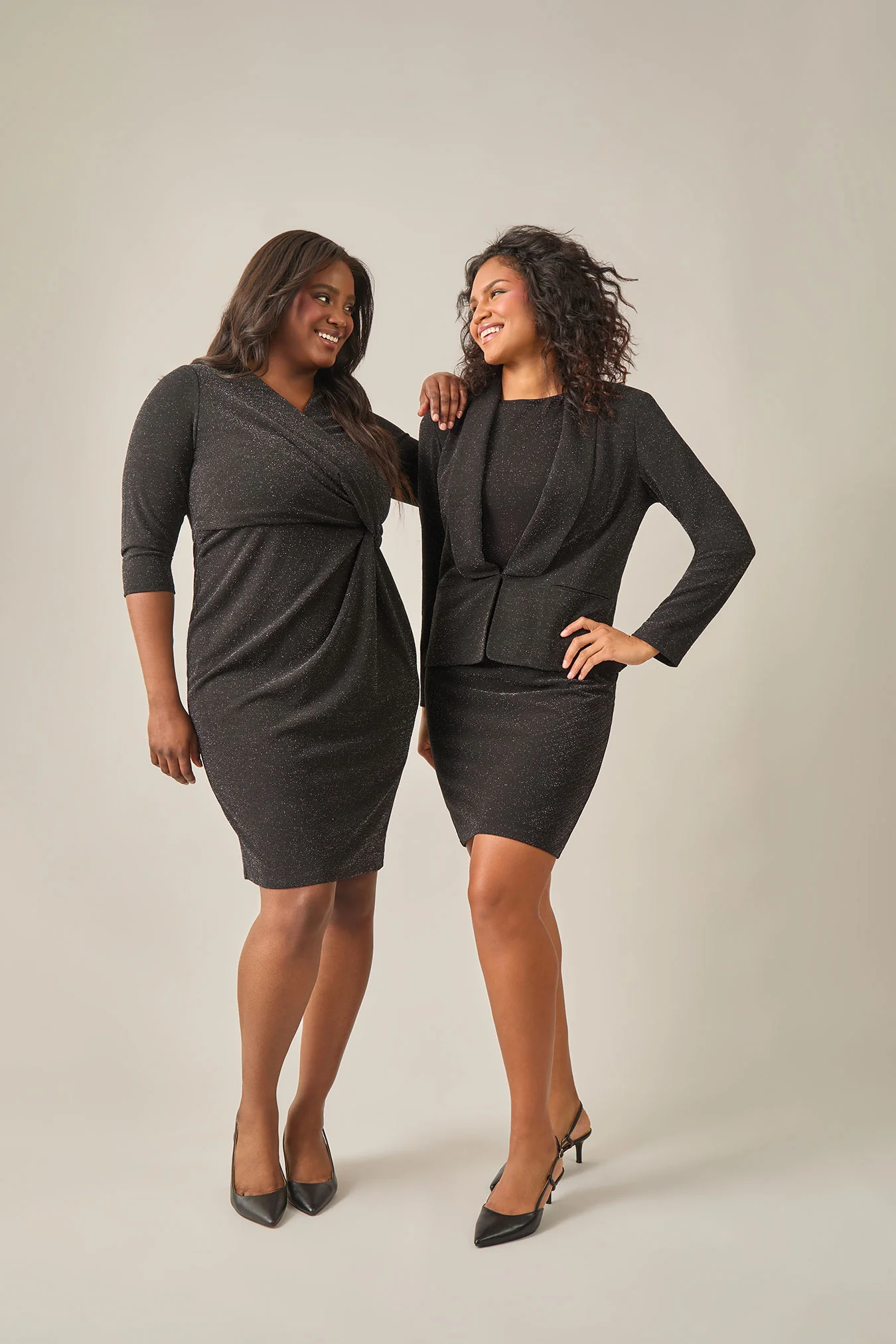 Lurex Knit Shawl Collar Jacket, Black - Image 6