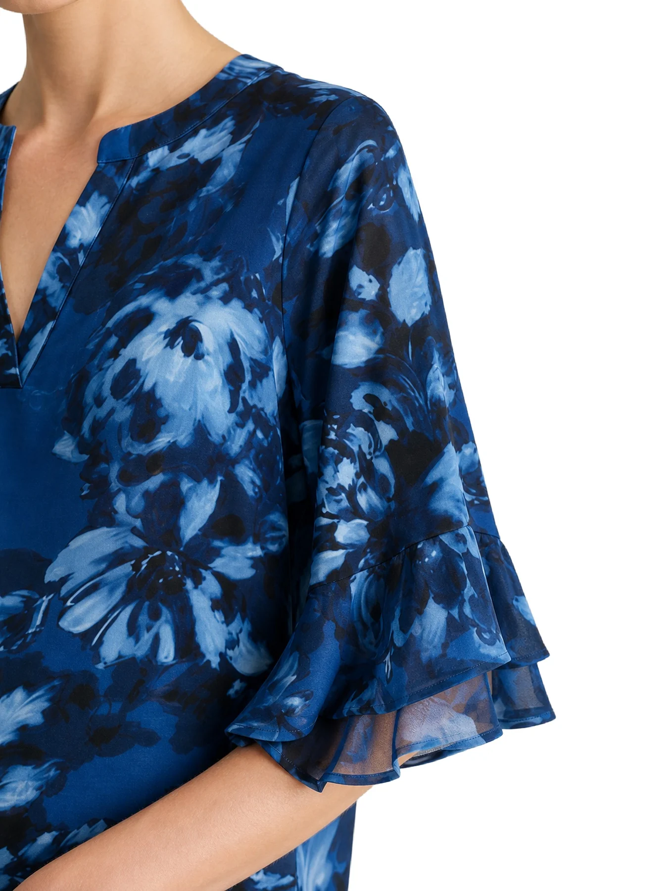 Mixed Media Flutter Sleeve Top - Image 4