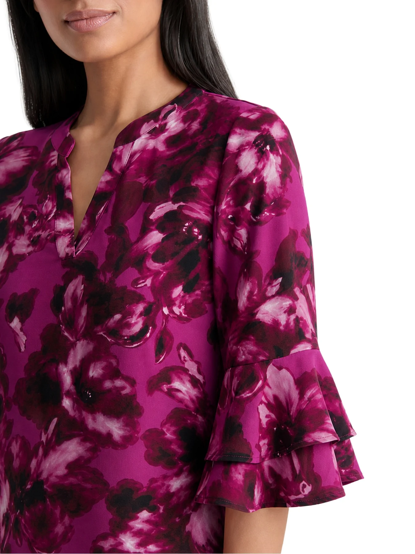 Mixed Media Flutter Sleeve Top - Image 4